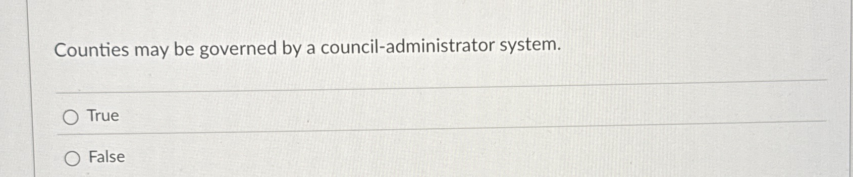 Counties may be governed by a council -