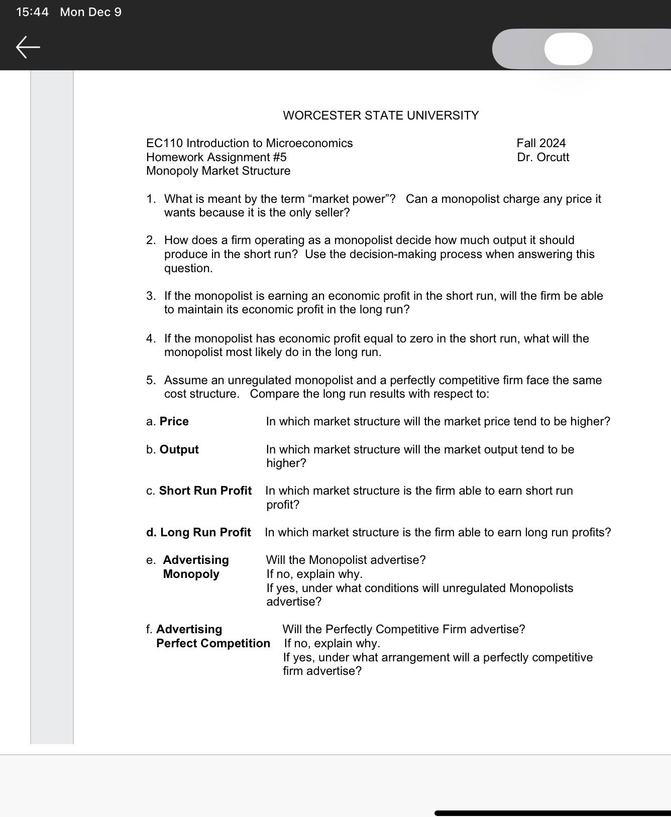 WORCESTER STATE UNIVERSITY E C 1 1 0 Introduction