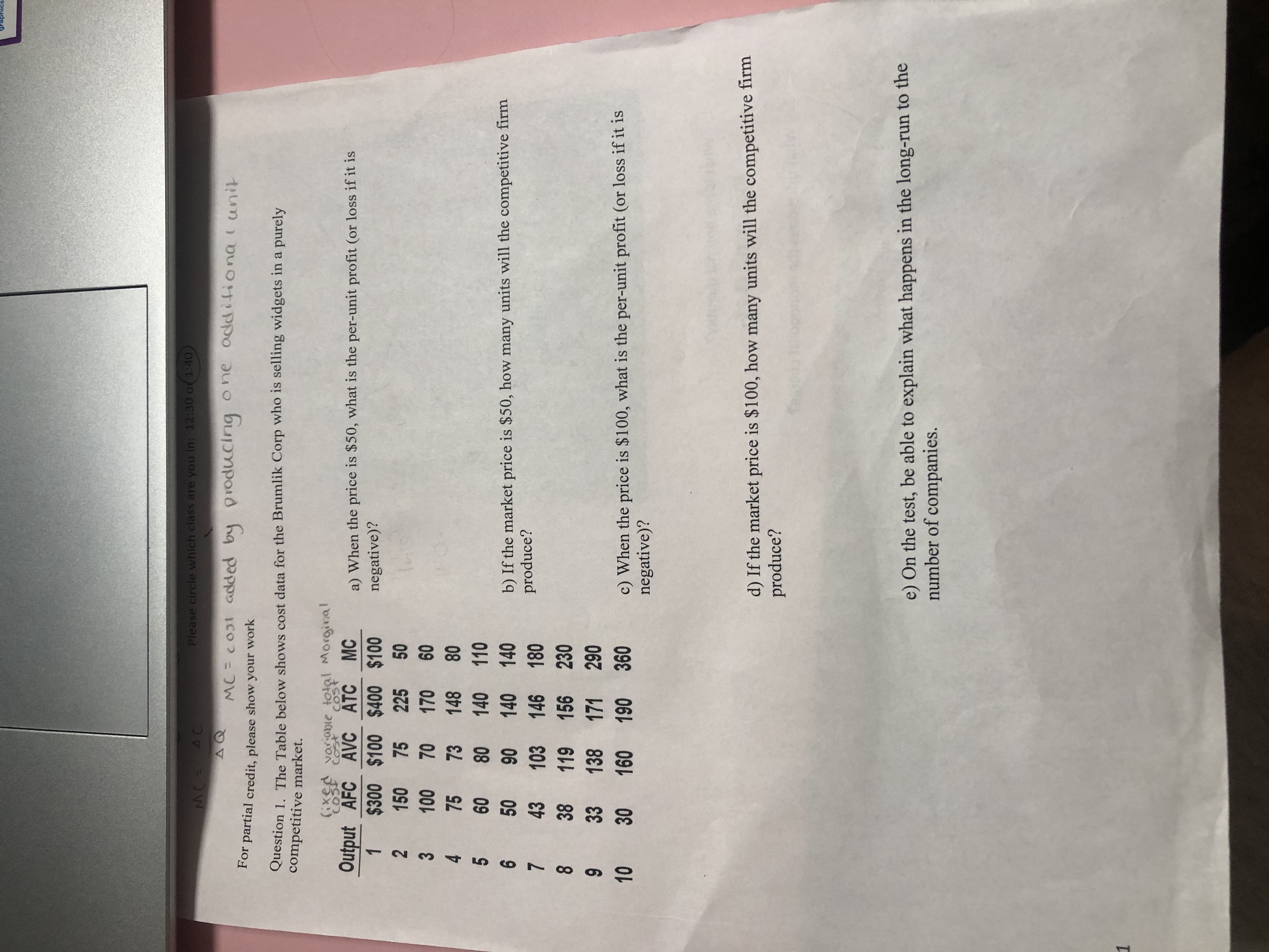 For partial credit, please show your work