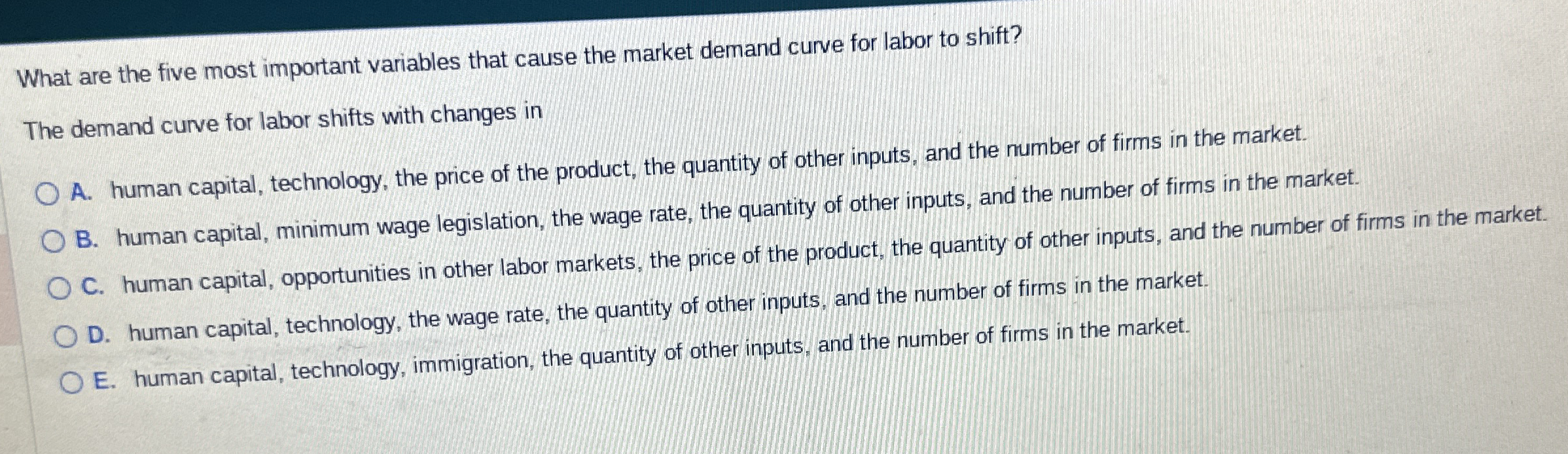 What are the five most important variables that