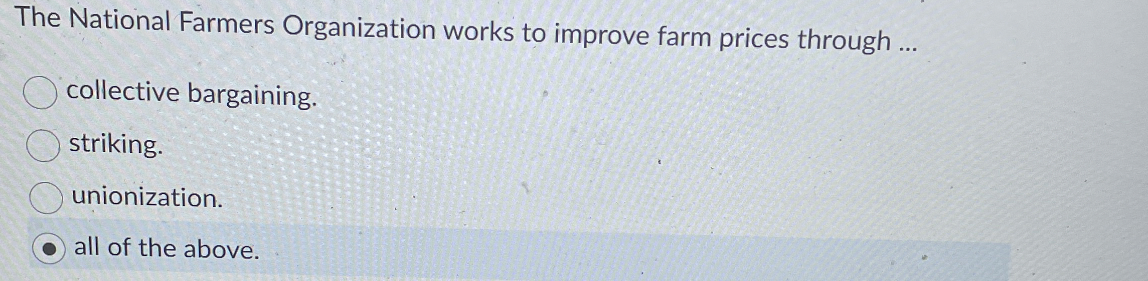 The National Farmers Organization works to