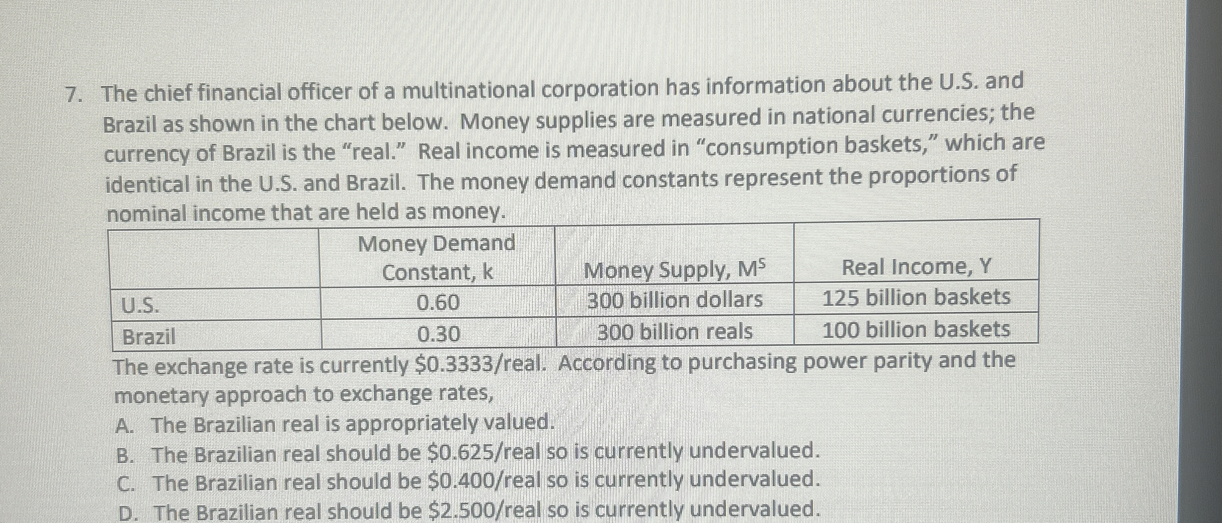 The chief financial officer of a multinational