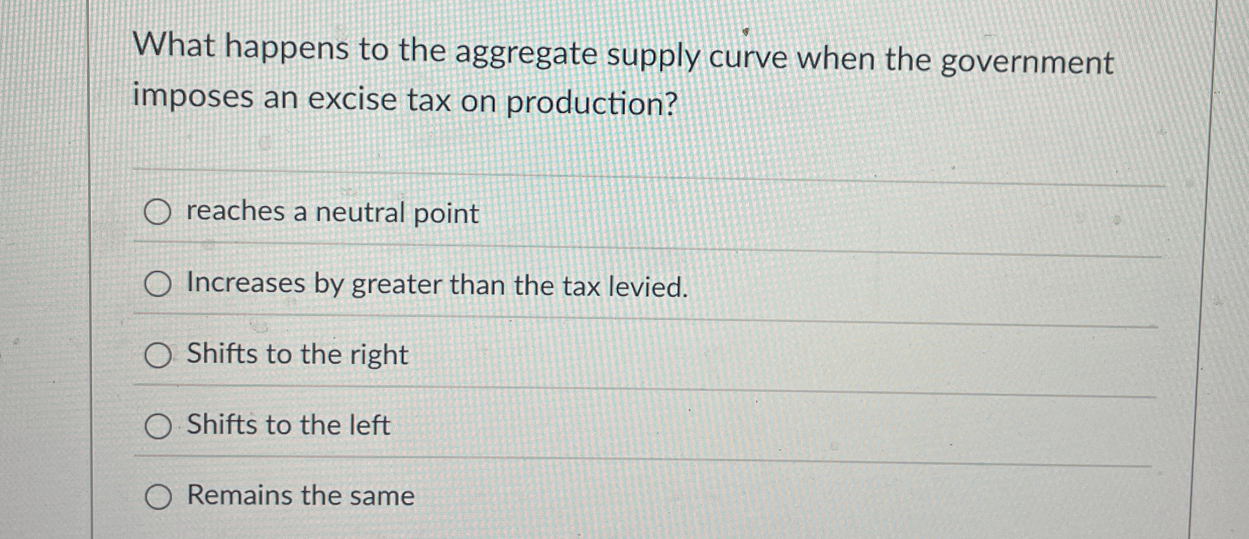 What happens to the aggregate supply curve when