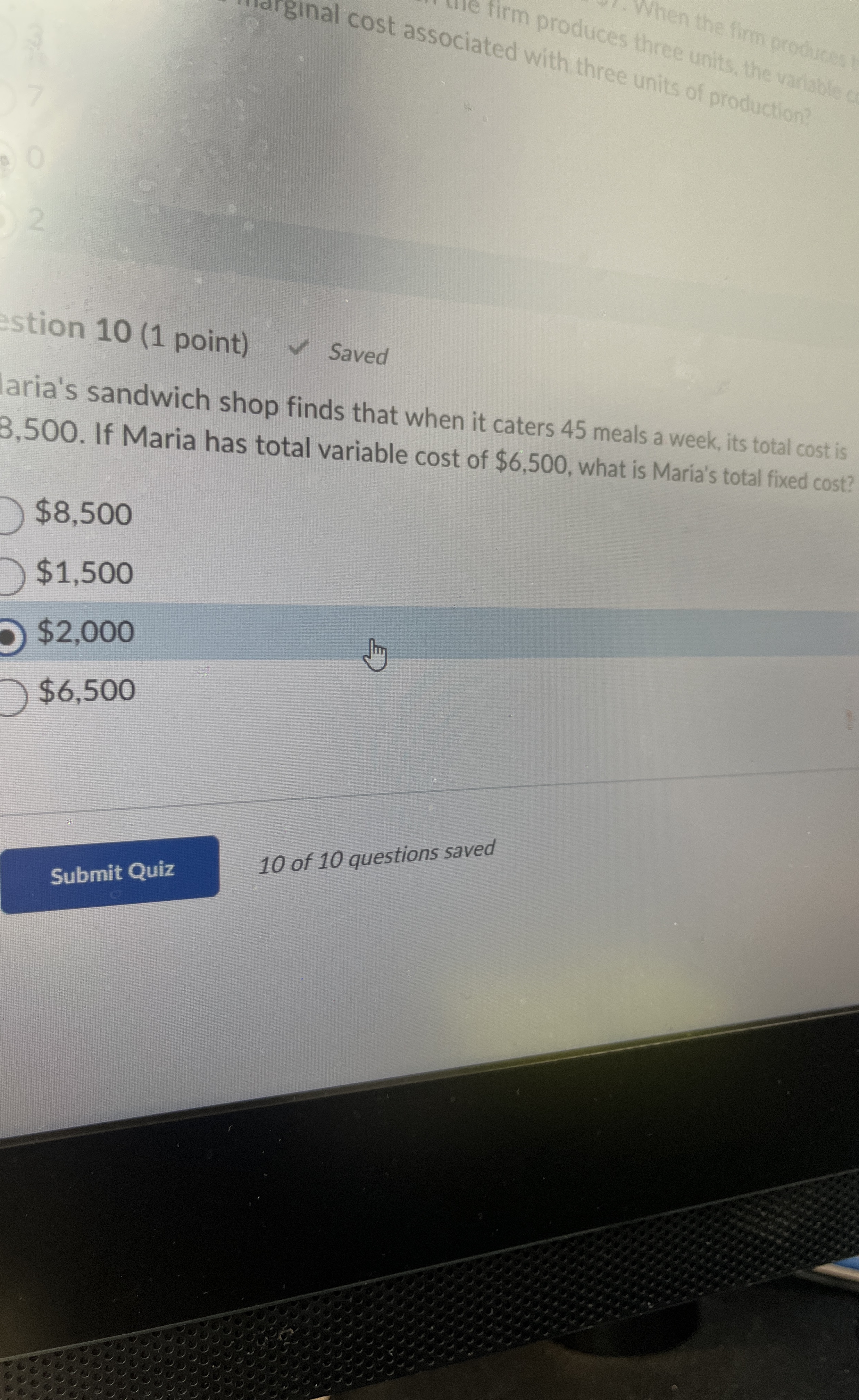 fiem produces estion 1 0 ( 1 point ) Saved aria's