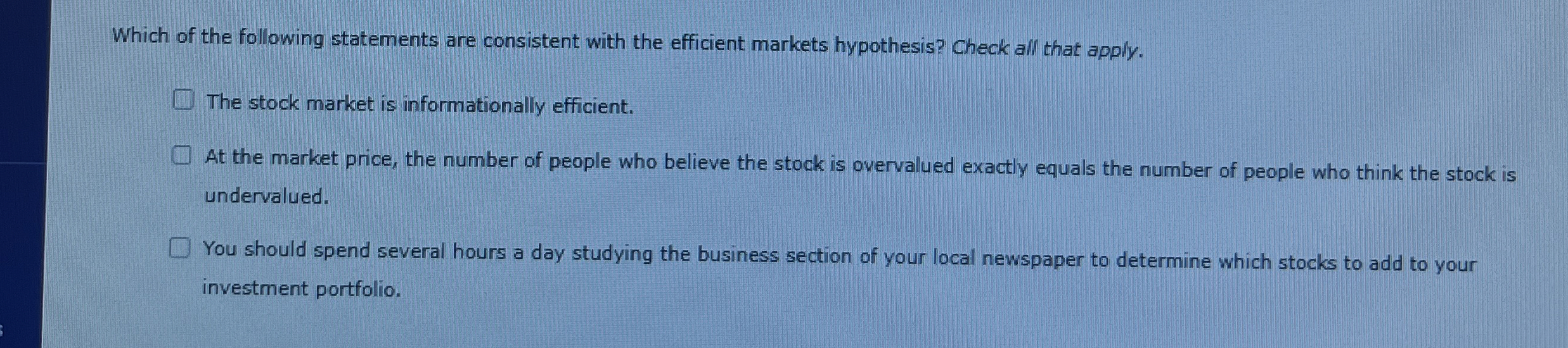 Which of the following statements are consistent