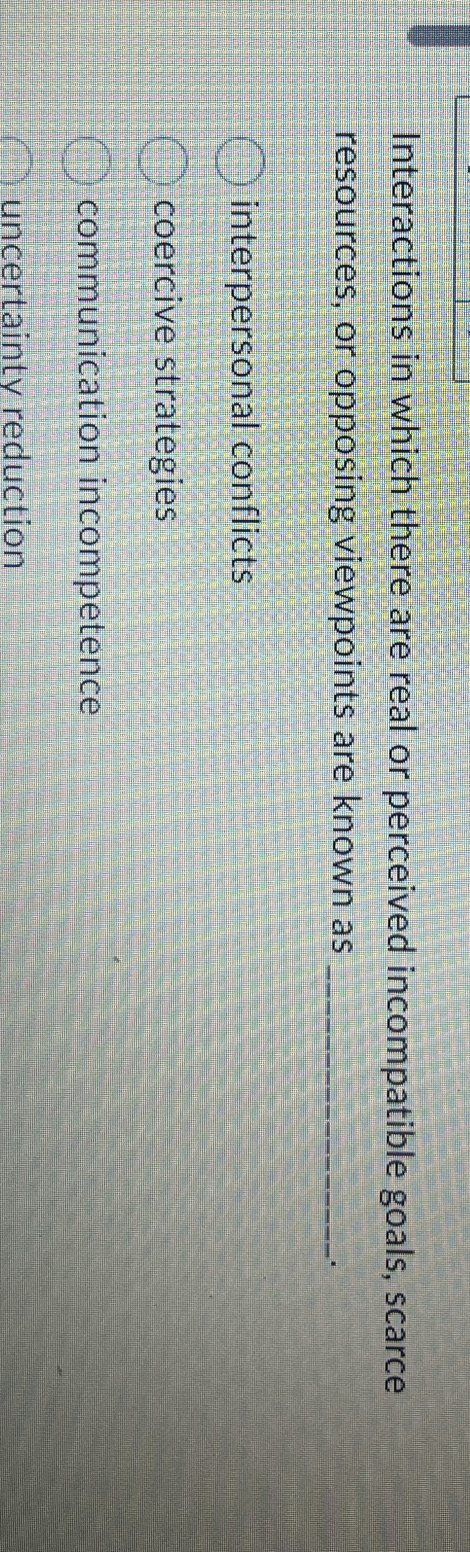 Interactions in which there are real or perceived