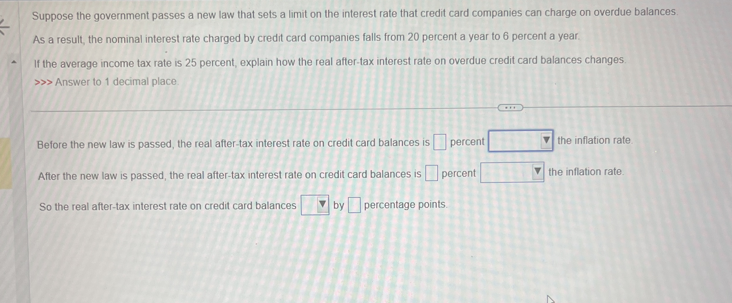 Suppose the government passes a new law that sets