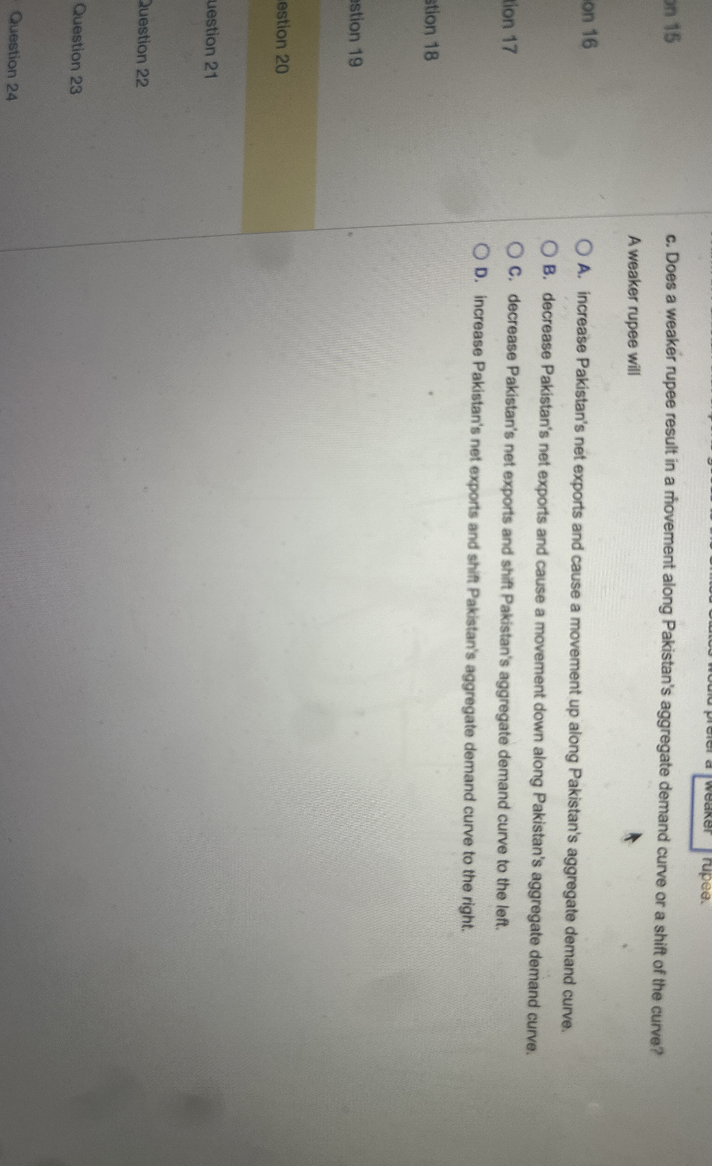 on 1 5 c . Does a weaker rupee result in a