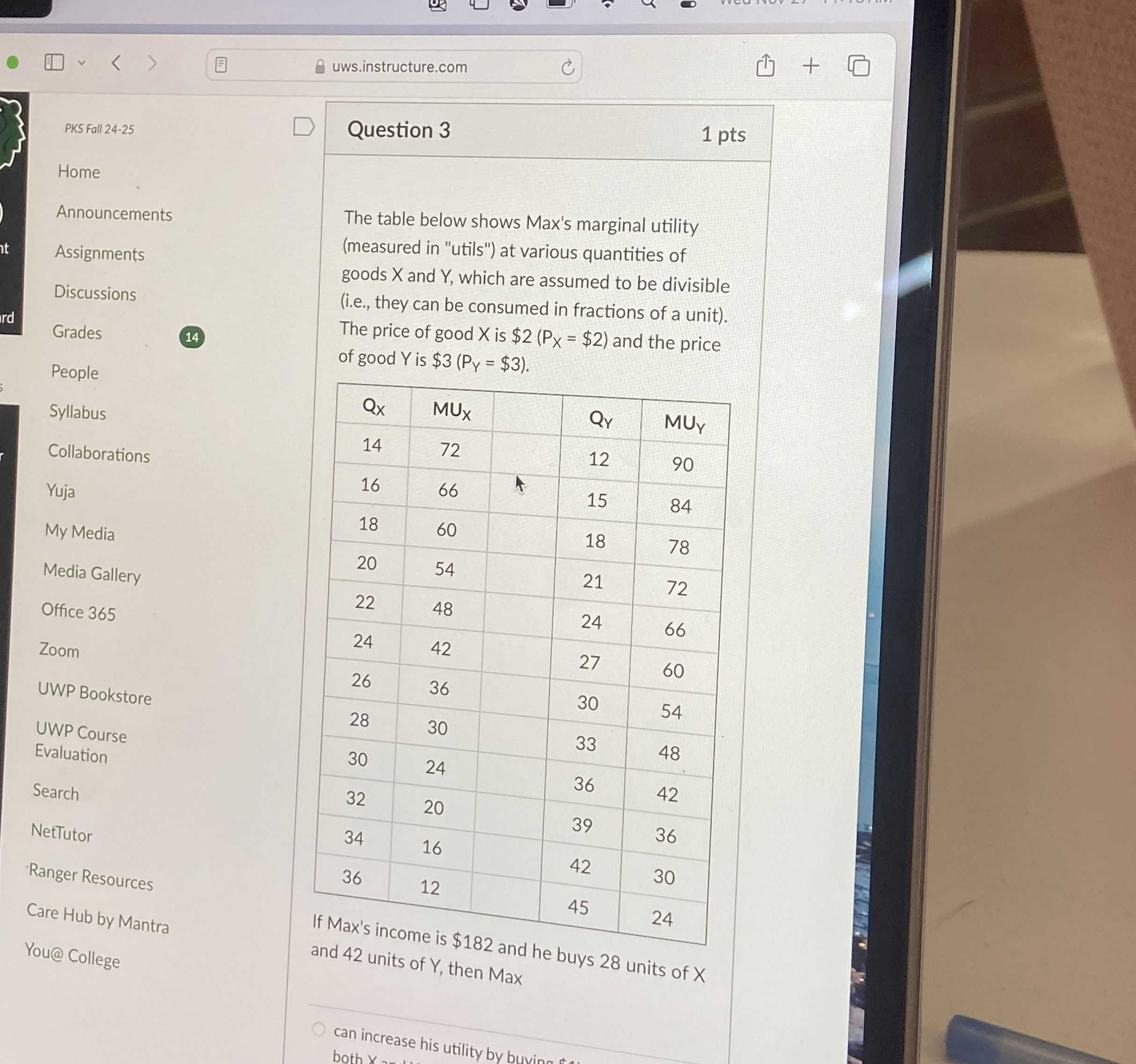 uws.instructure.com PKS Fall 2 4 - 2 5 Question 3