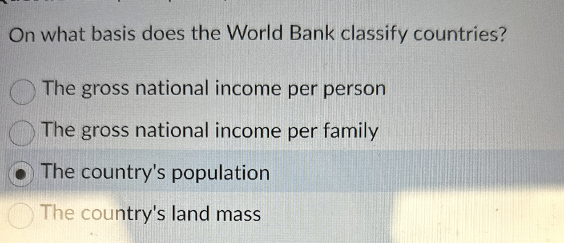 On what basis does the World Bank classify