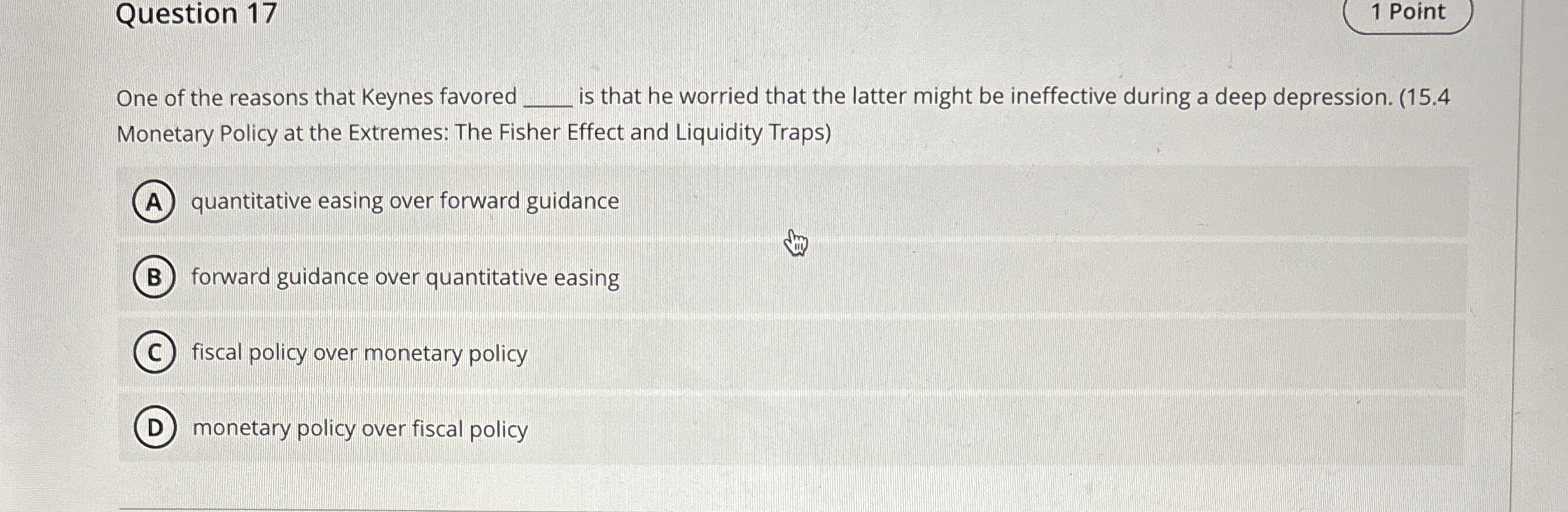 Question 1 7 1 Point One of the reasons that