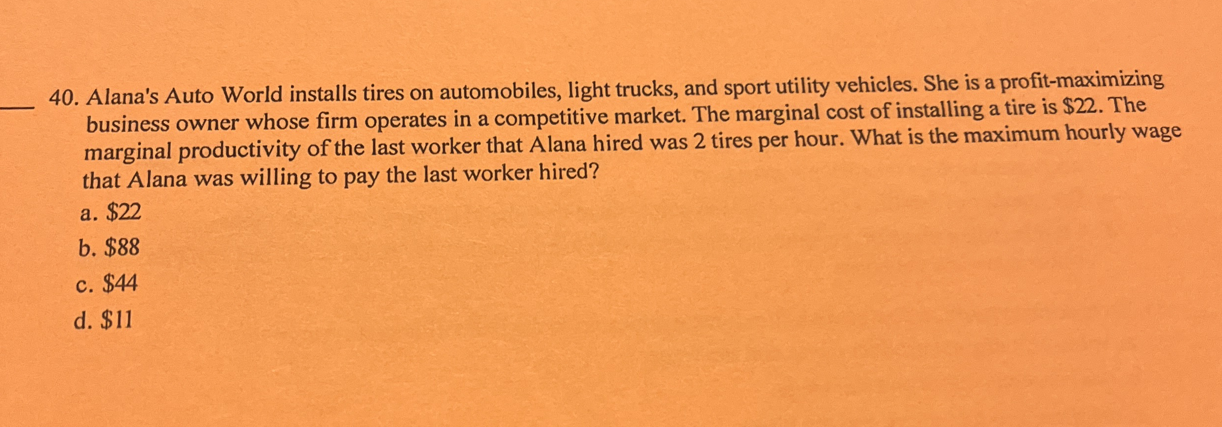 Alana's Auto World installs tires on automobiles,