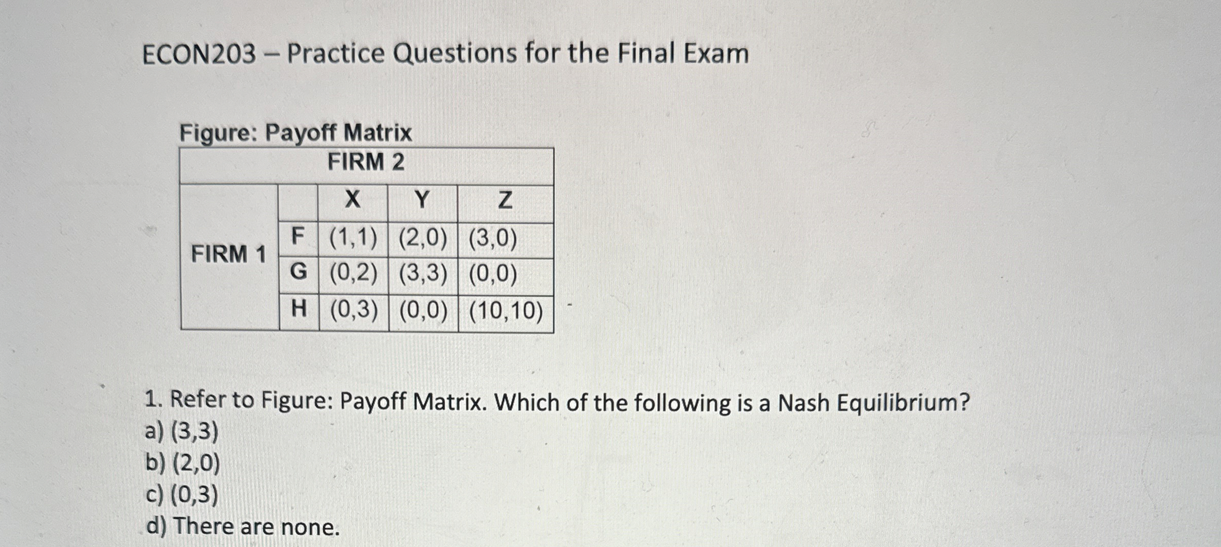 Table 3 The information in the table below shows
