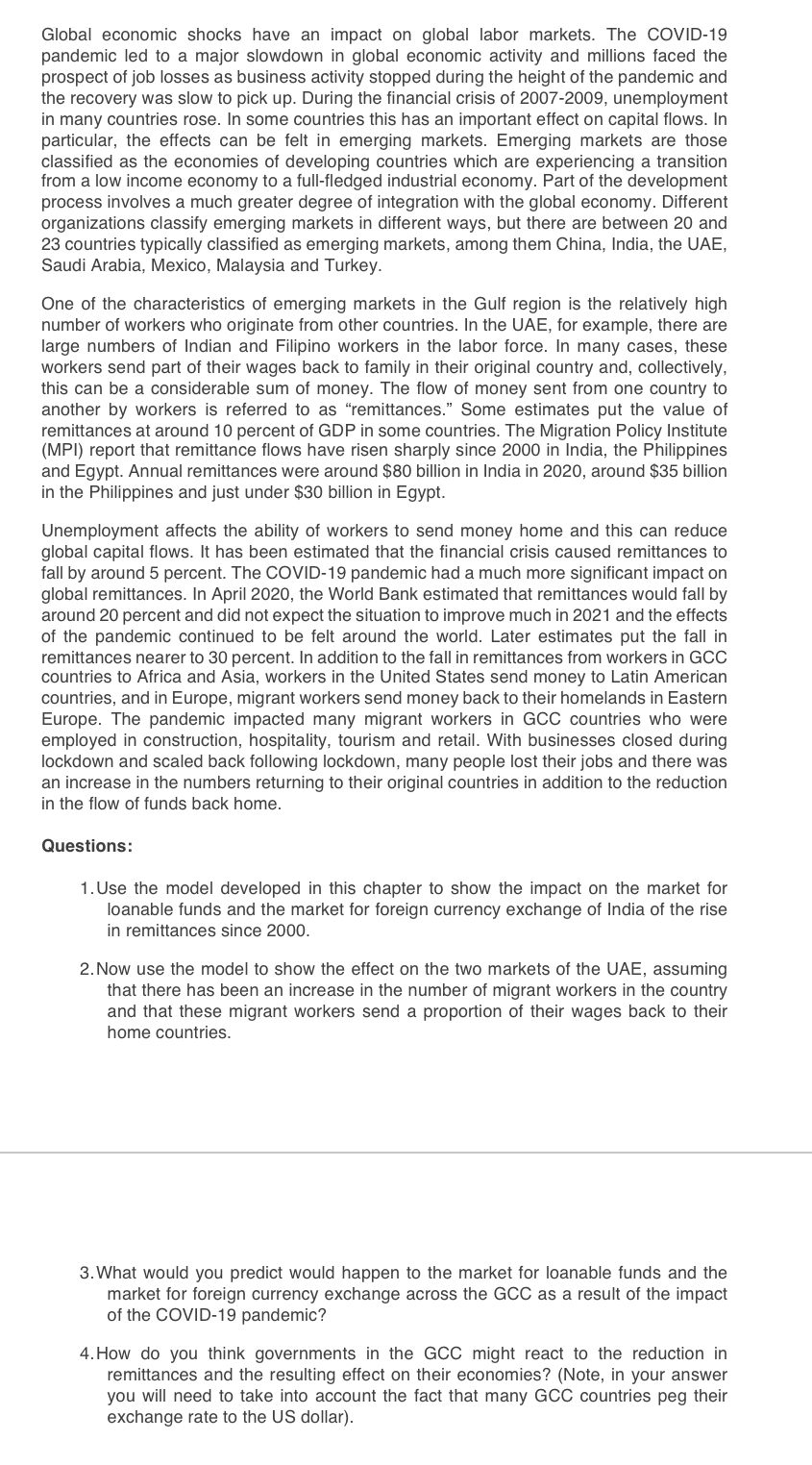 Case Study ( 1 0 marks ) Capital Flows and the