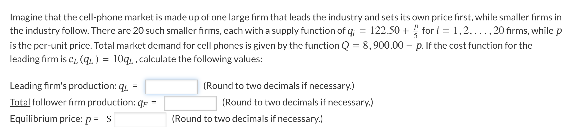 Imagine that the cell - phone market i s made u p