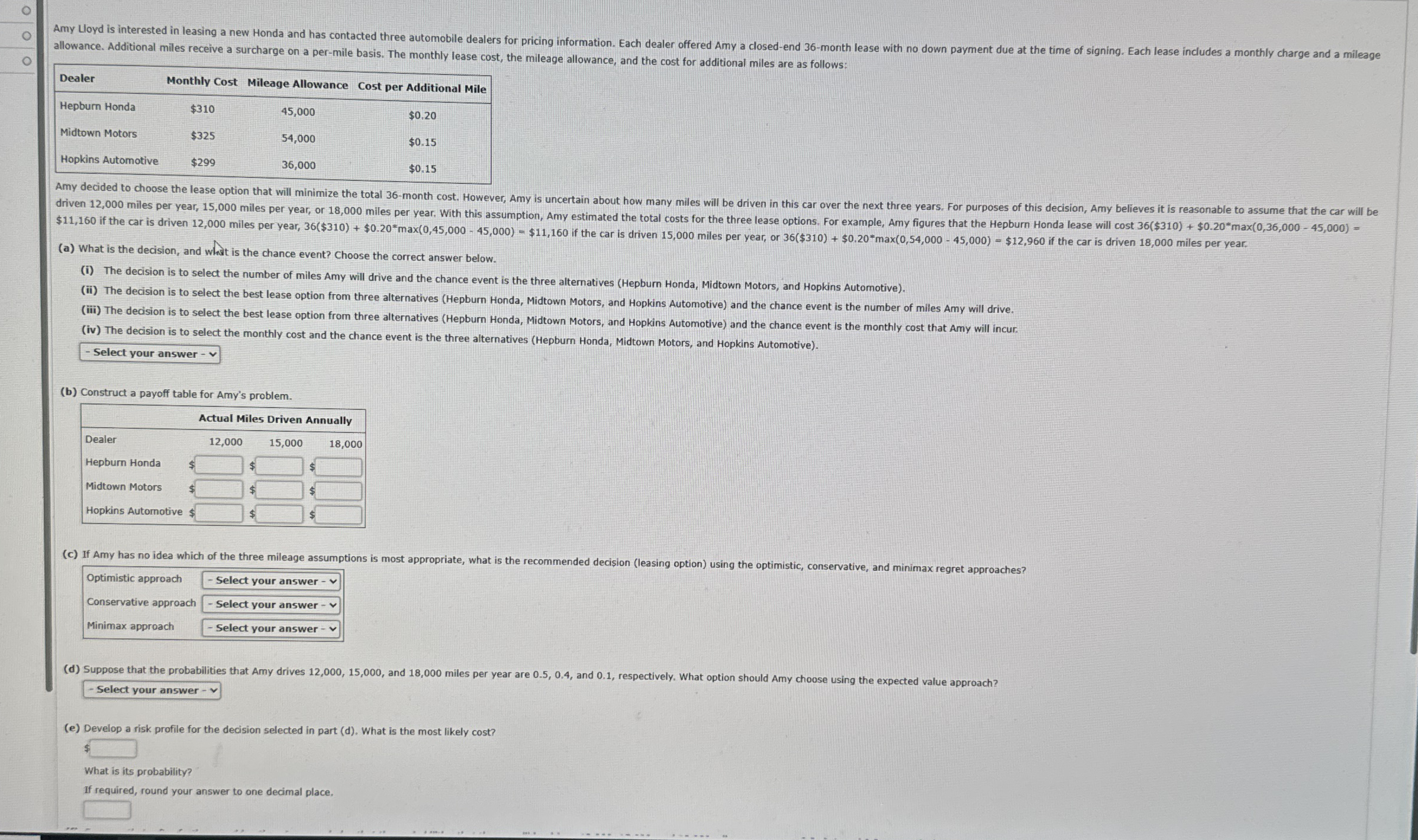 0 allowance. Additional miles receive a surcharge