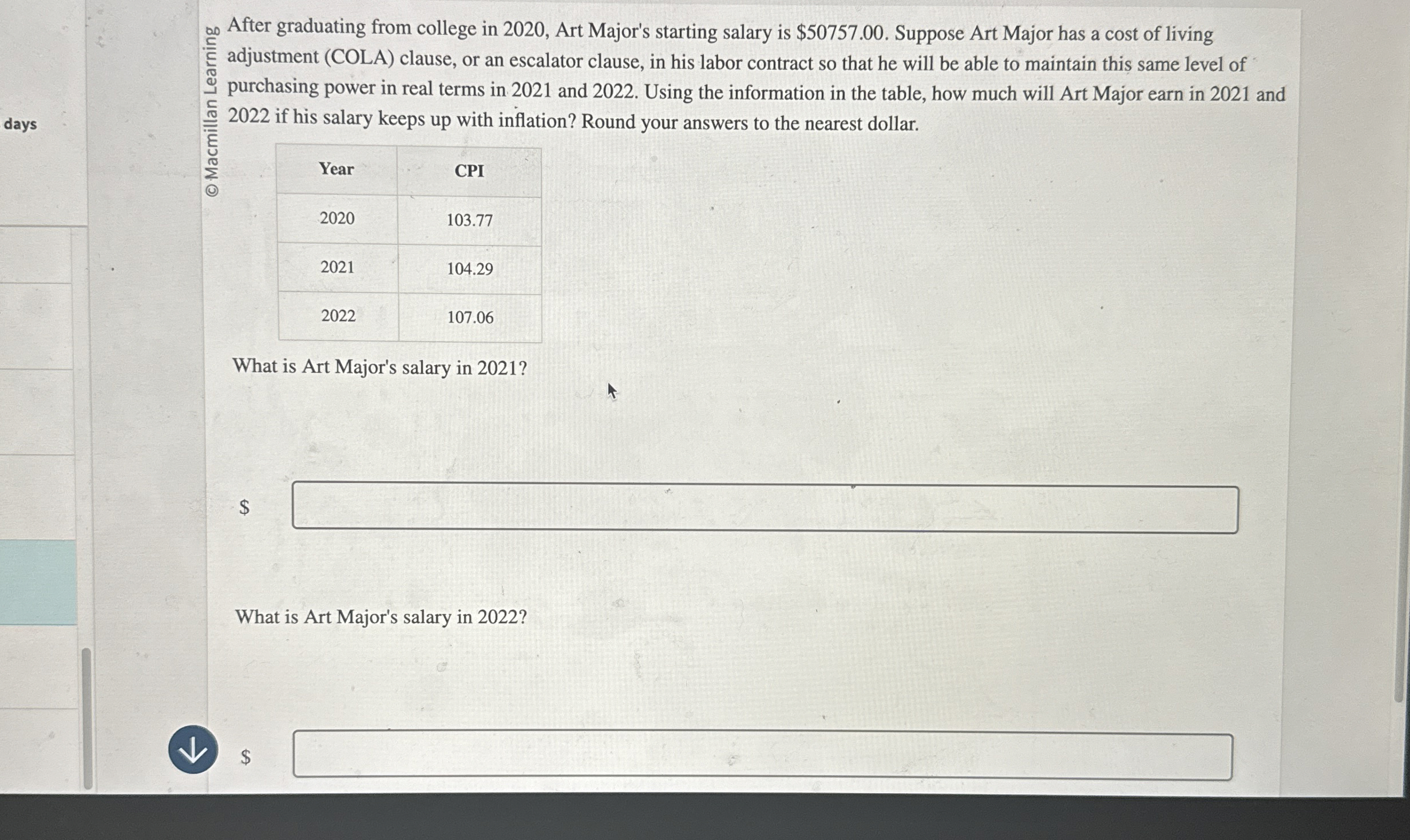 After graduating from college in 2 0 2 0 , Art