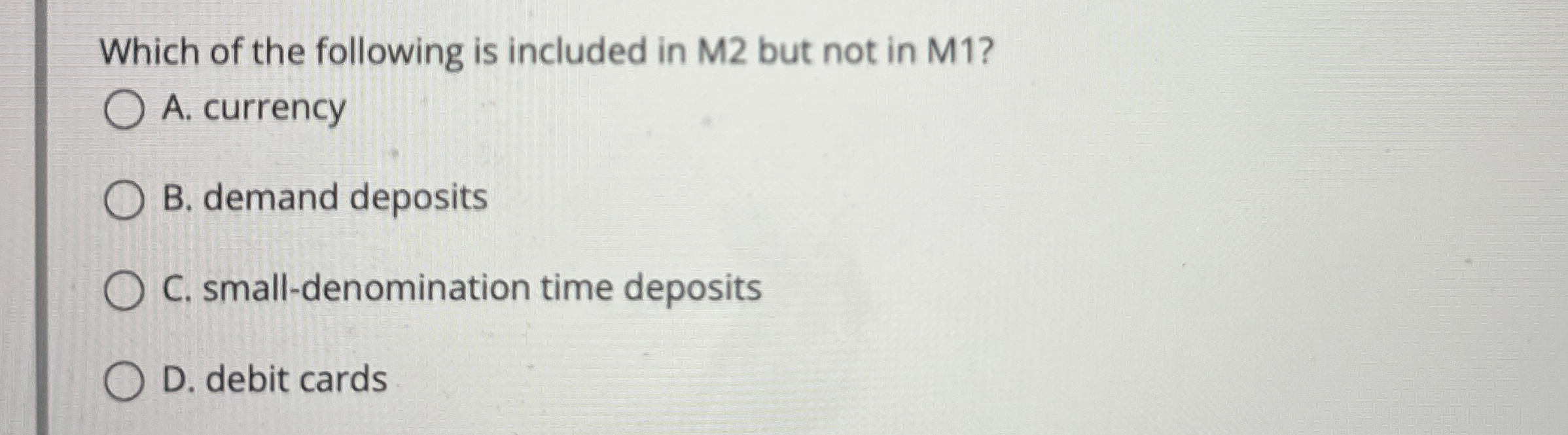 Which of the following is included in M 2 but not