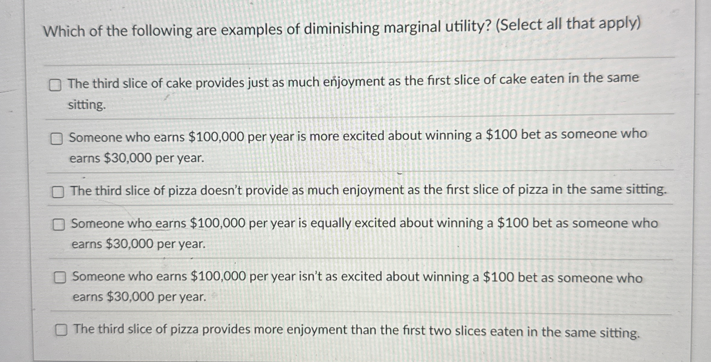 Which of the following are examples of