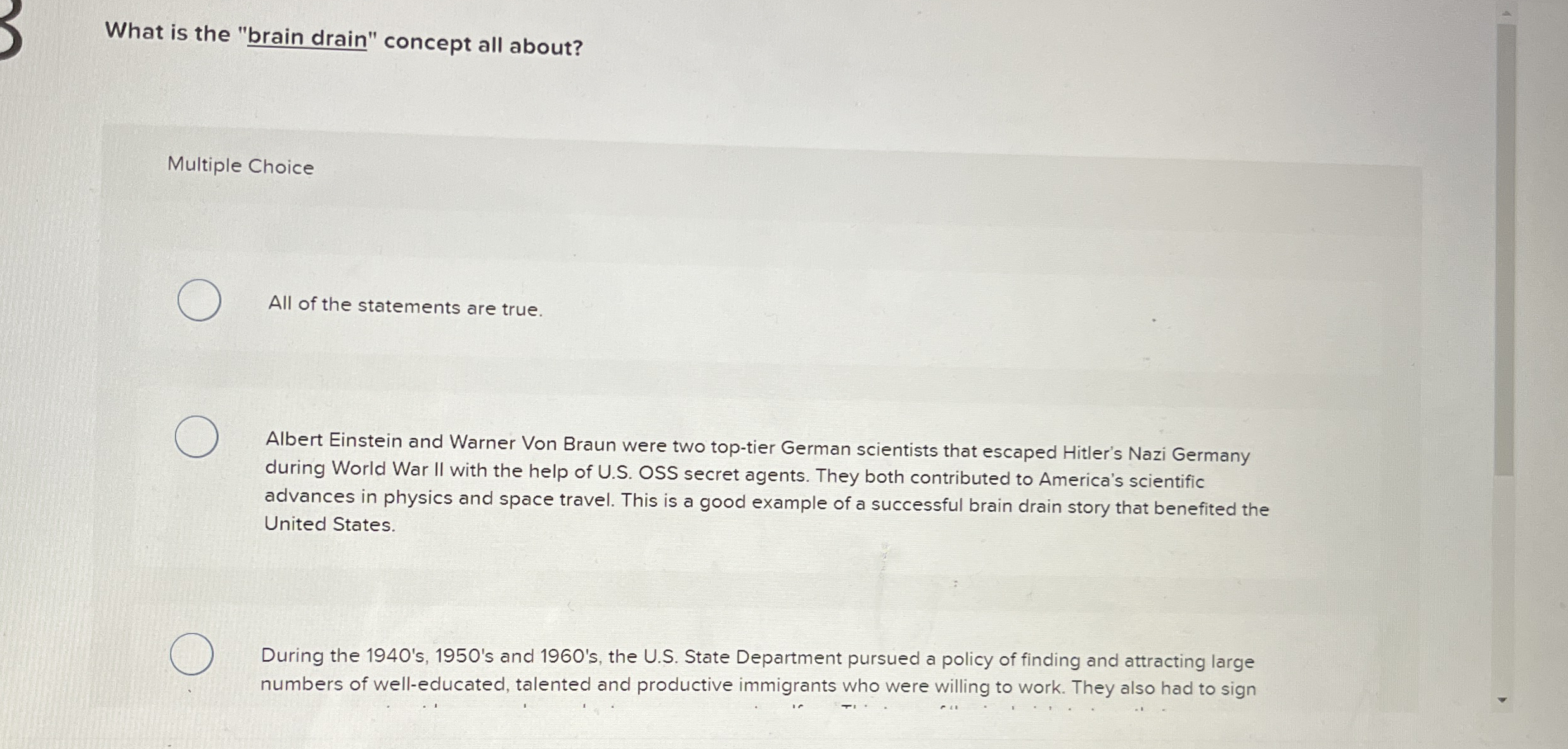 What is the "brain drain" concept all about?