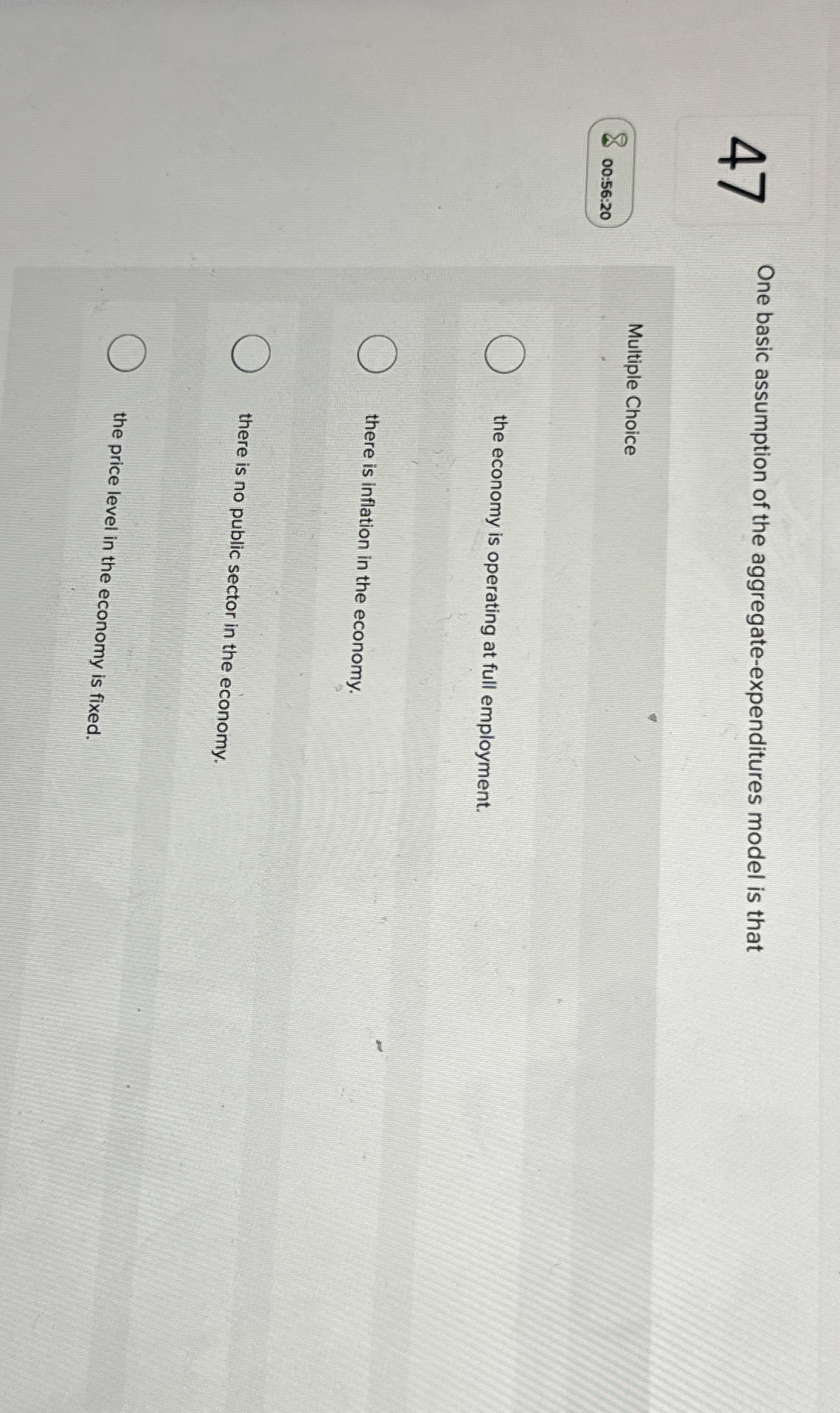 4 7 One basic assumption of the aggregate -