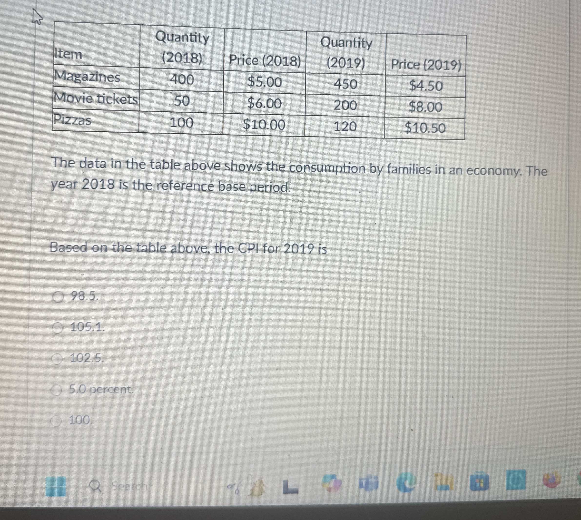 \ table [ [ Item , \ table [ [ Quantity ] , [ ( 2