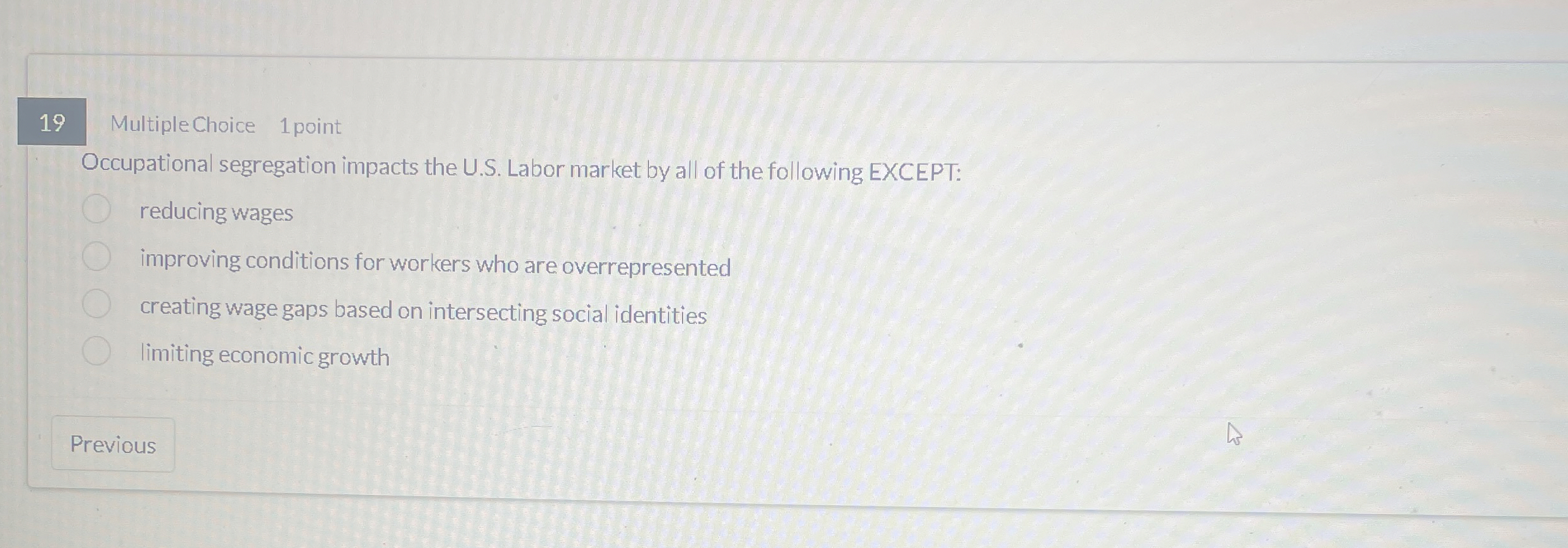 1 9 Multiple Choice 1 point Occupational