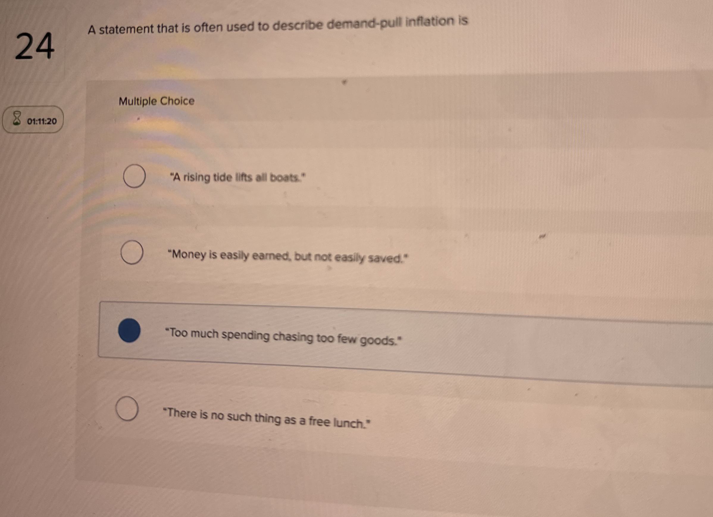 2 4 A statement that is often used to describe