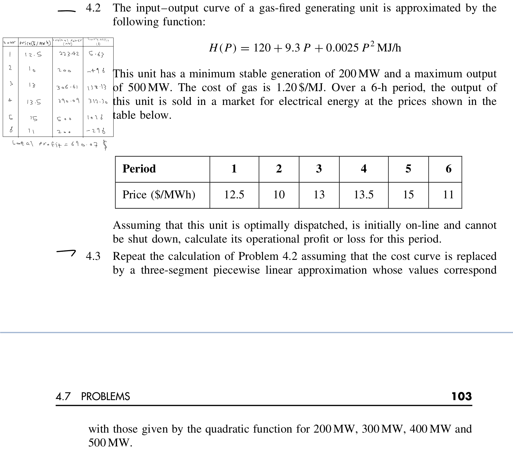 The table is the answer for 4 . 2 i want an