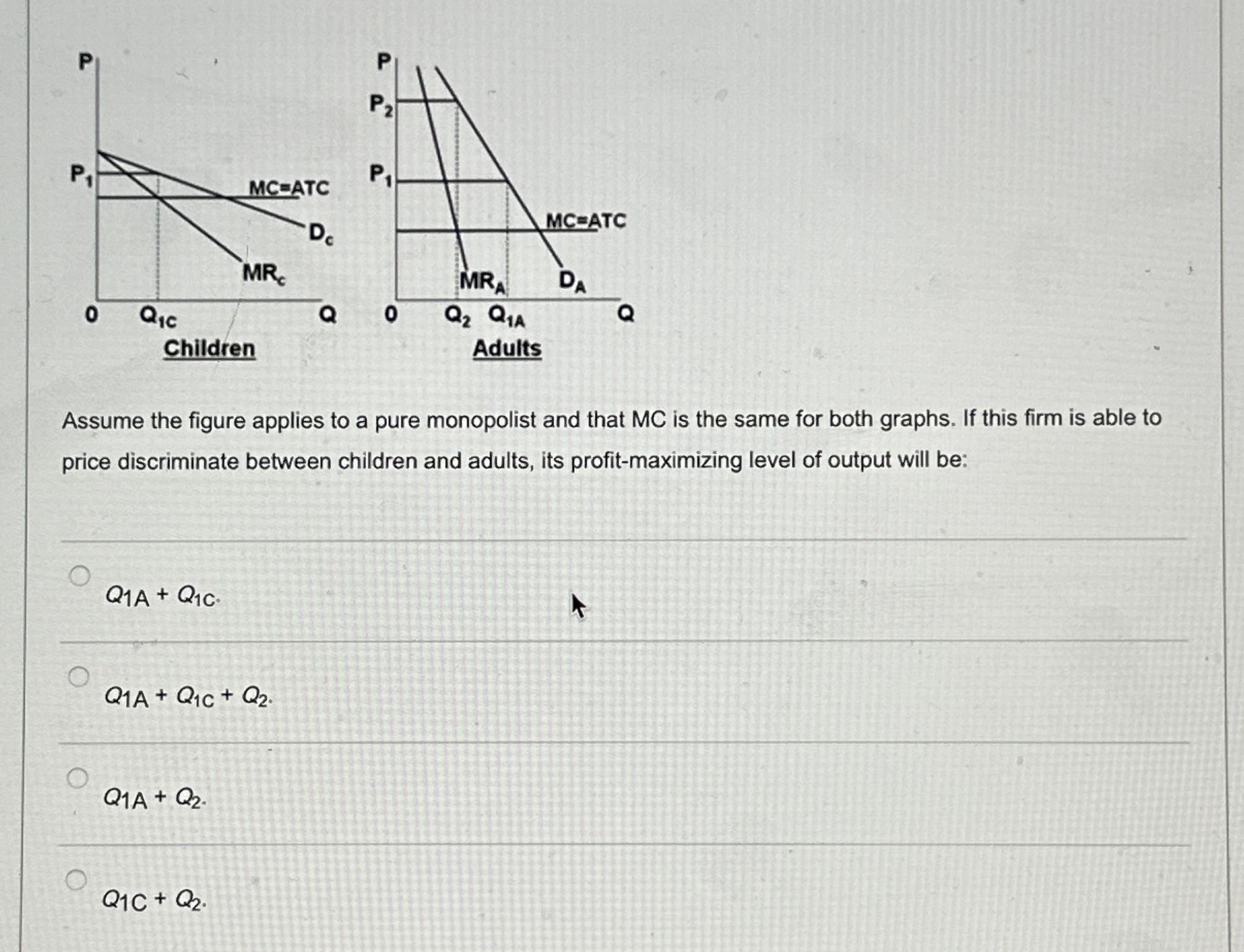 Q _ ( 1 C ) + Q _ ( 2 ) .