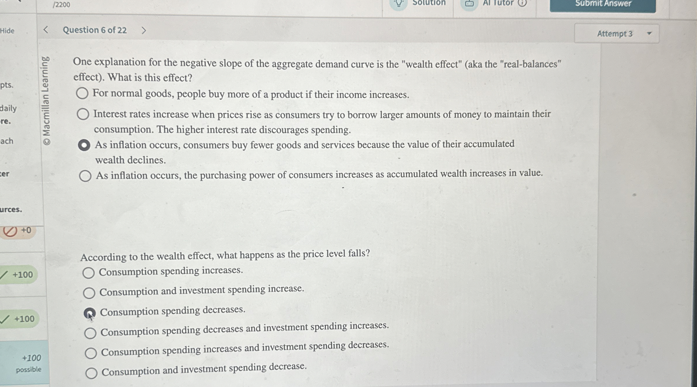 1 2 2 0 0 Solution Al Iutor Question 6 of 2 2 One