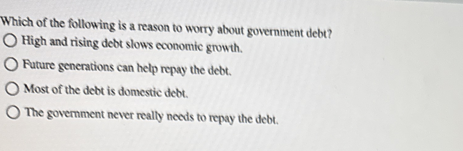 Which of the following is a reason to worty about