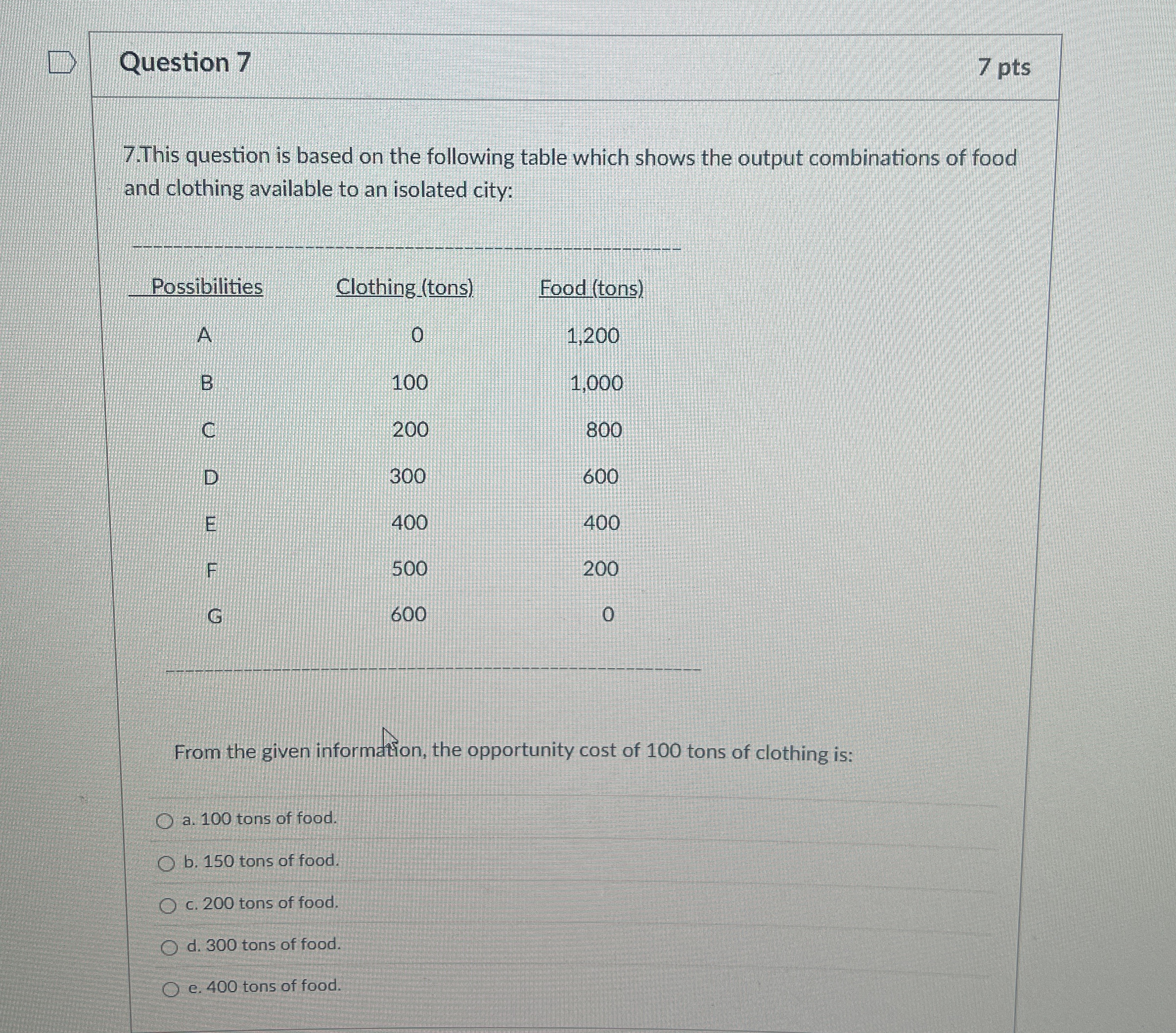 Question 7 7 pts 7 . This question is based on