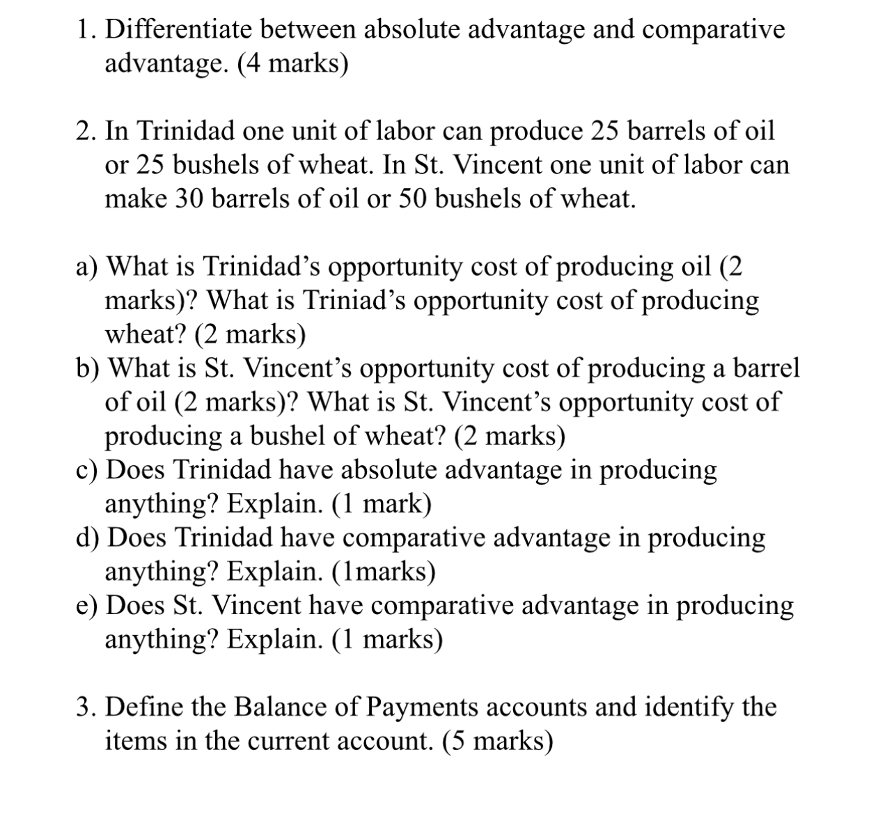 Differentiate between absolute advantage and