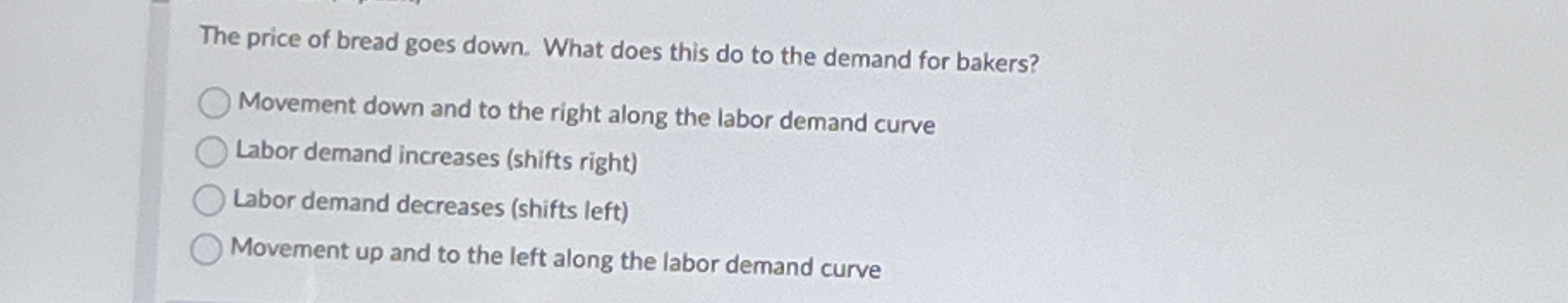 The price of bread goes down. What does this do