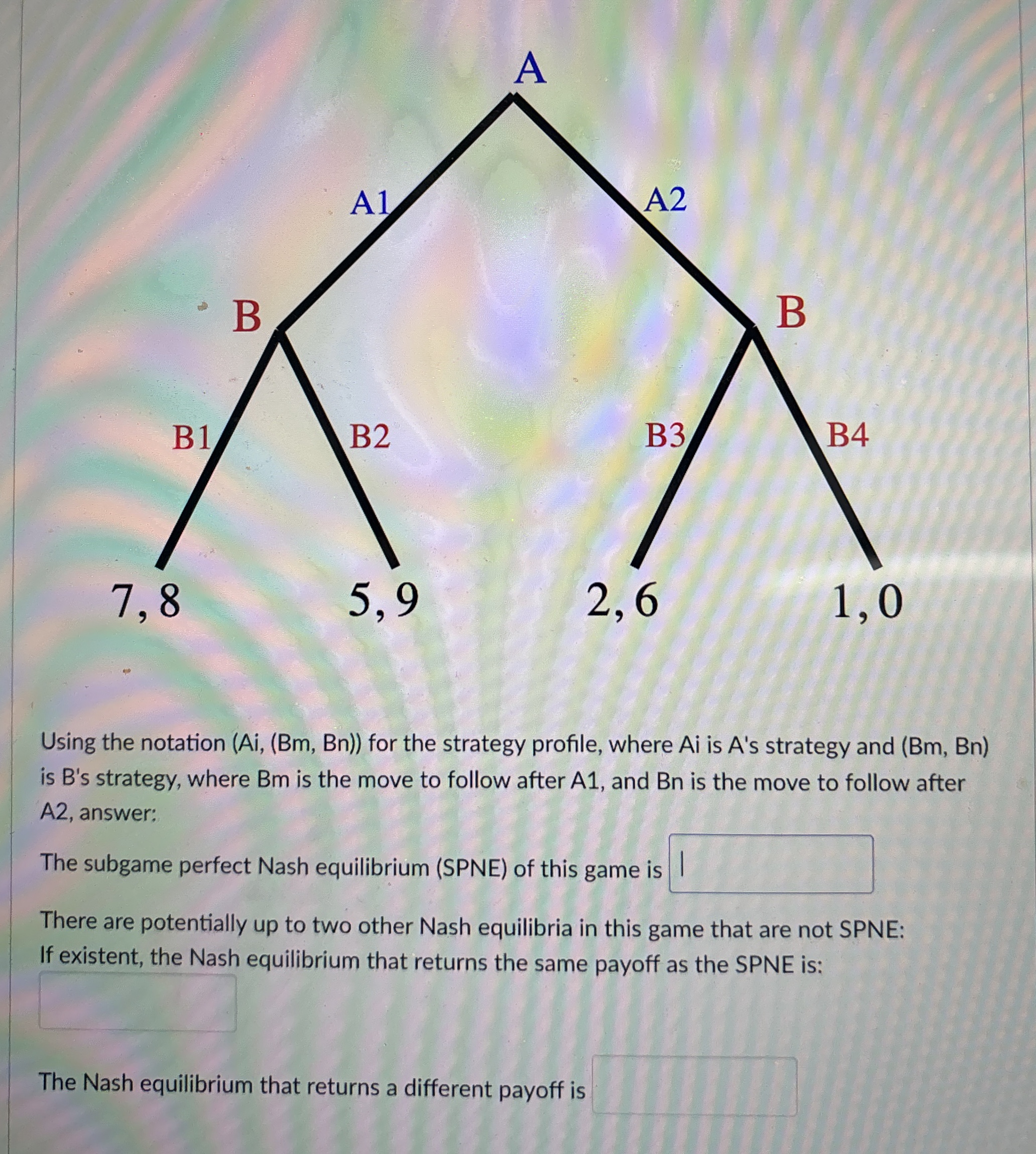 Using the notation ( Ai , ( Bm , Bn ) ) for the
