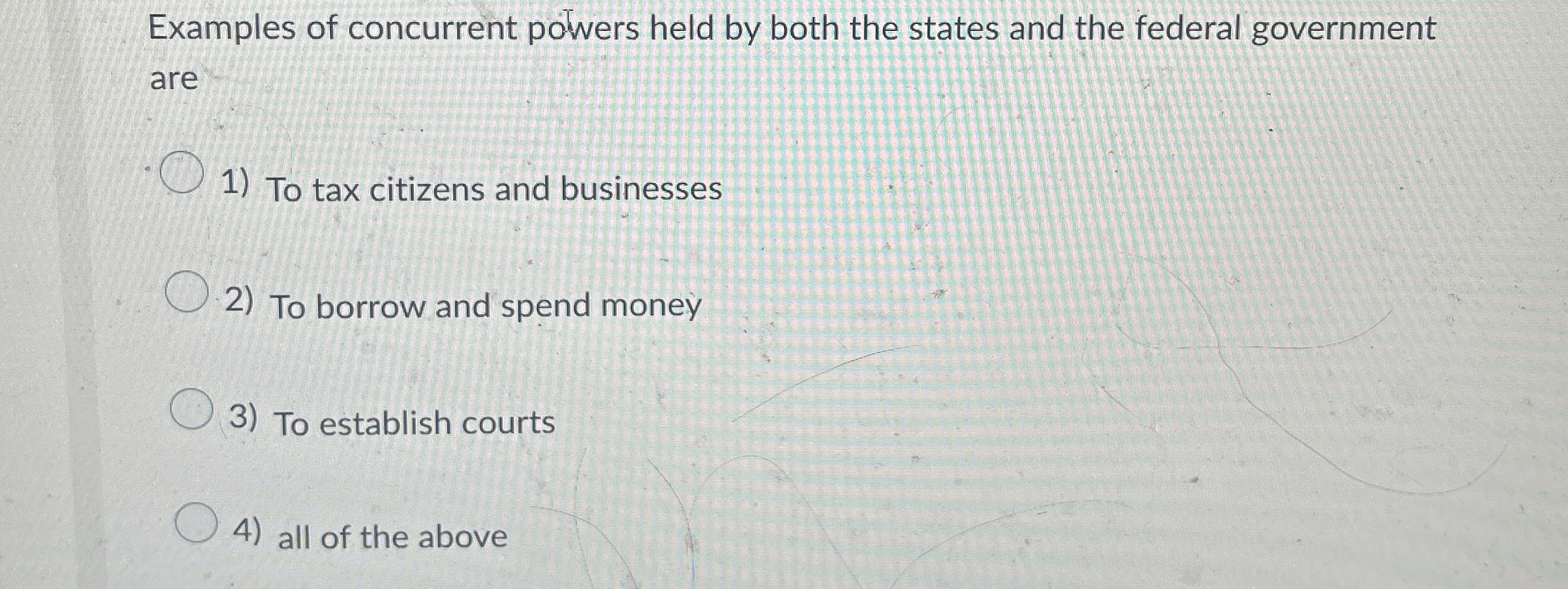 Examples of concurrent powers held by both the