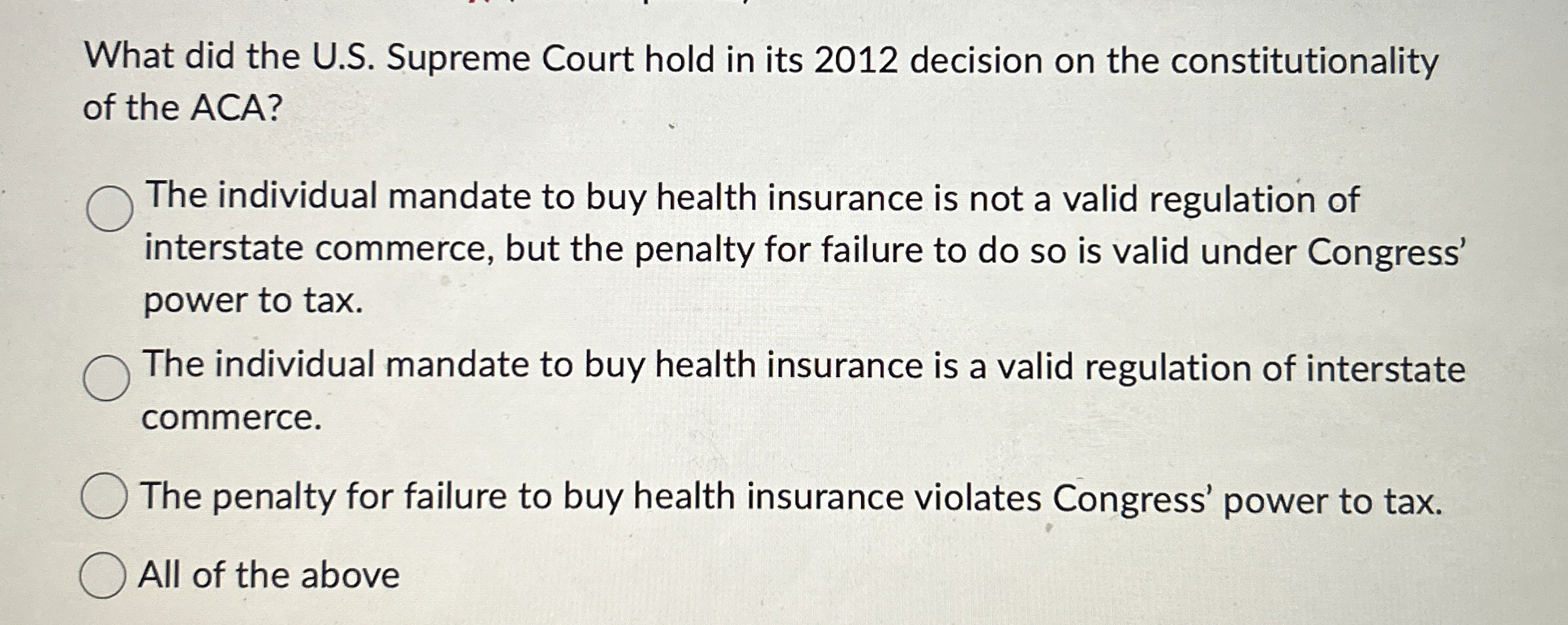 What did the U . S . Supreme Court hold in its 2
