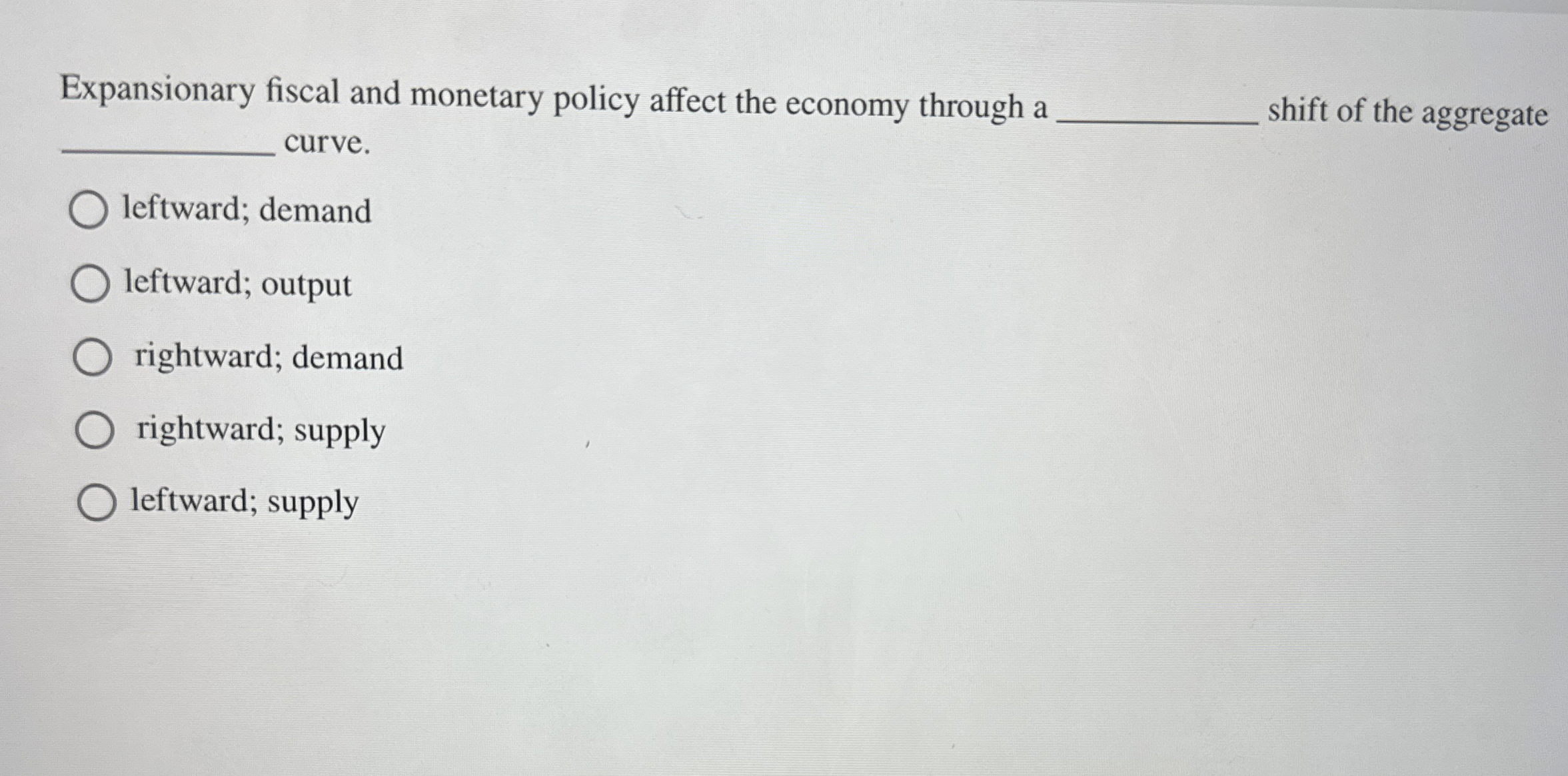 Expansionary fiscal and monetary policy affect