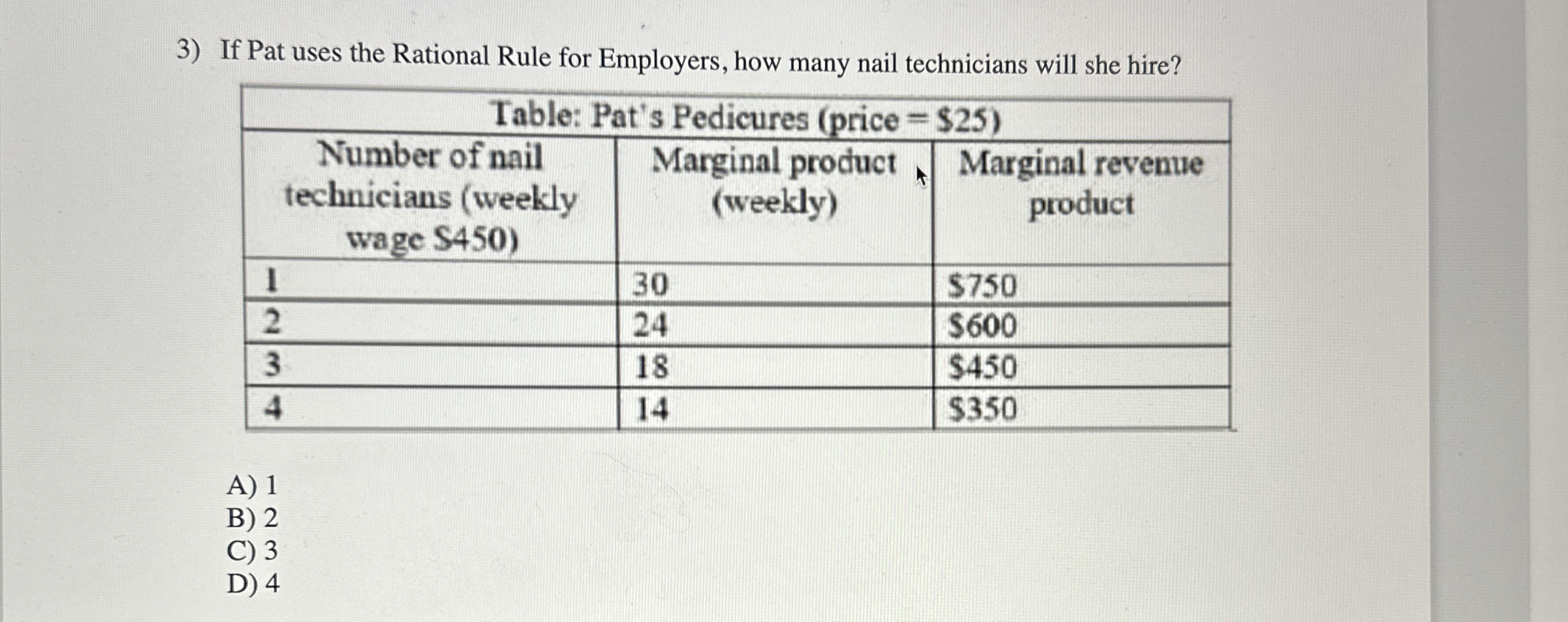 If Pat uses the Rational Rule for Employers, how