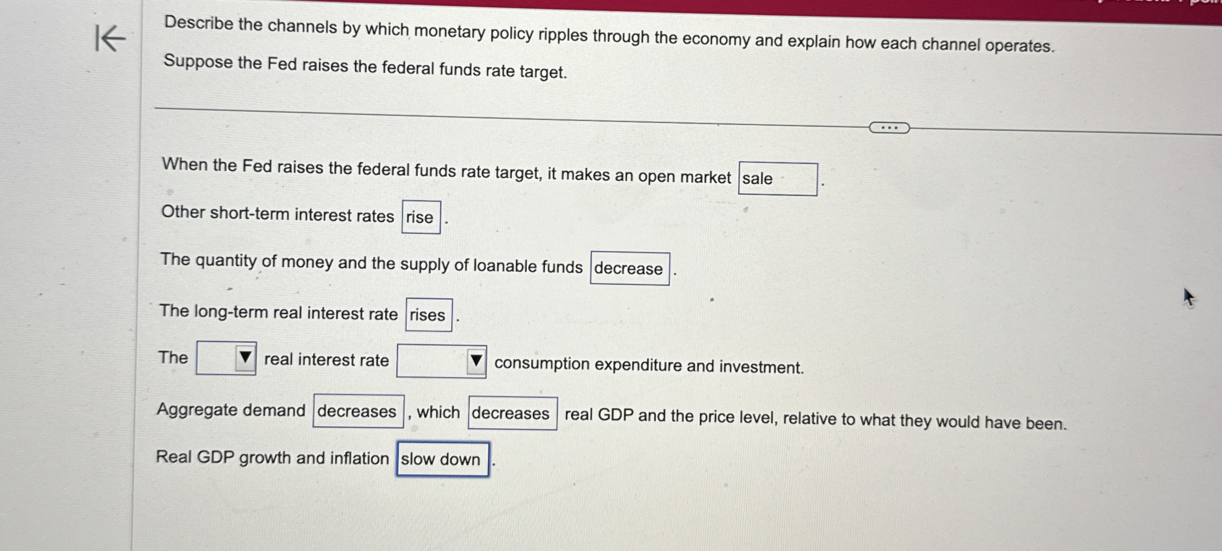 Describe the channels by which monetary policy