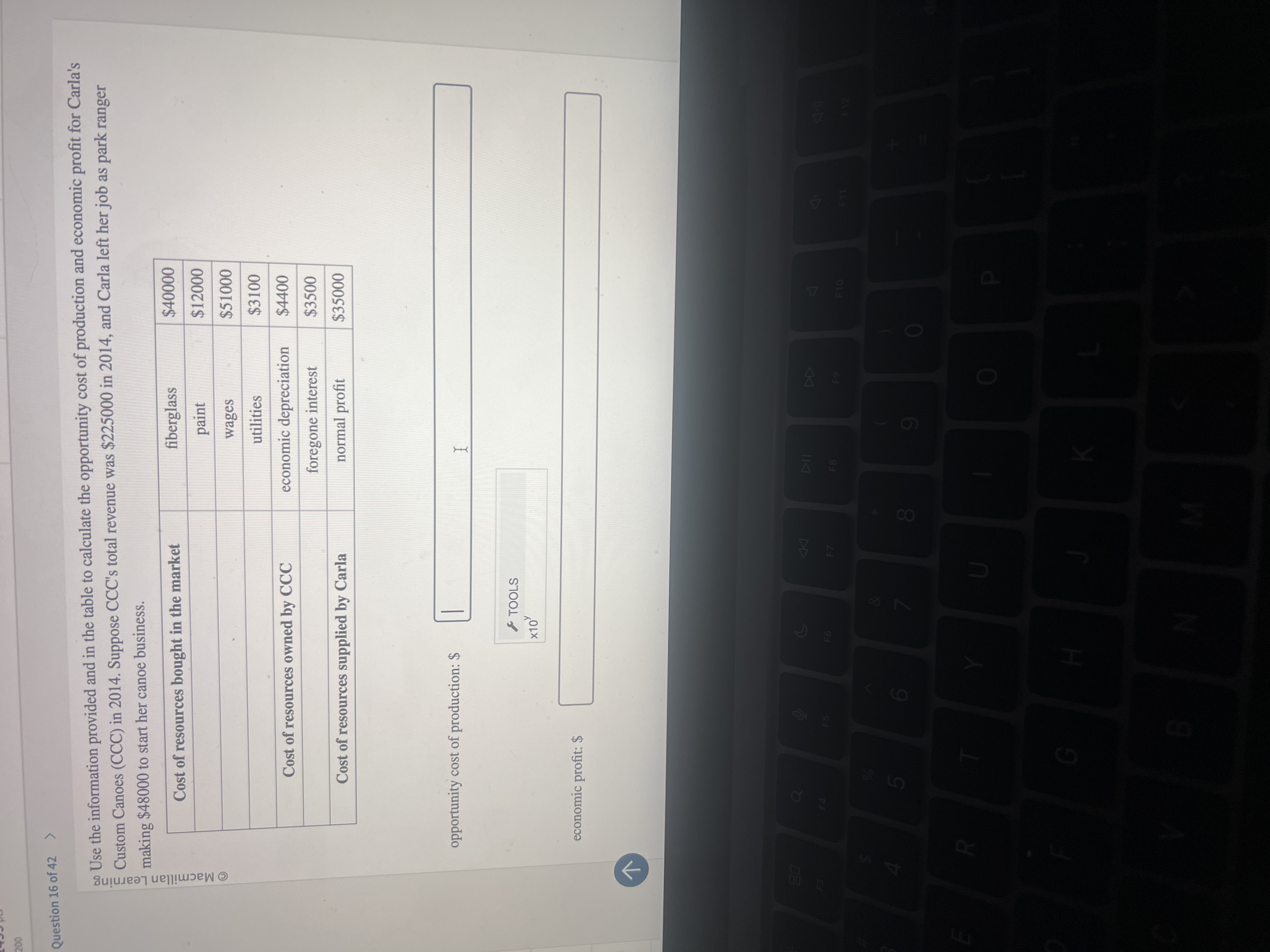 Question 1 6 of 4 2 Custom Canoes ( CCC ) in 2 0