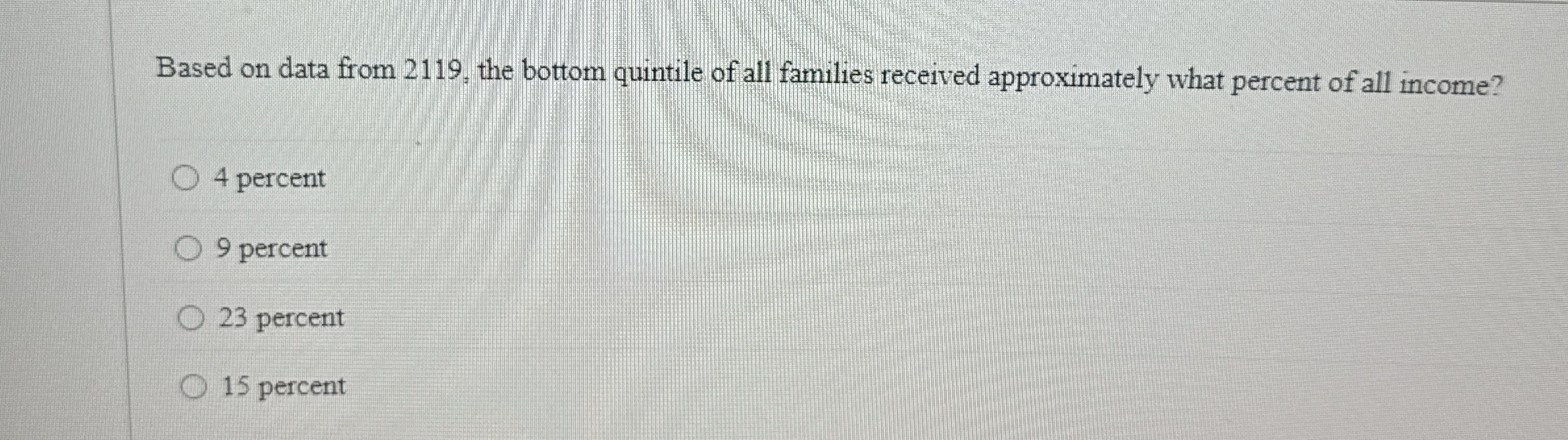 Based on data from 2 1 1 9 , the bottom quintile