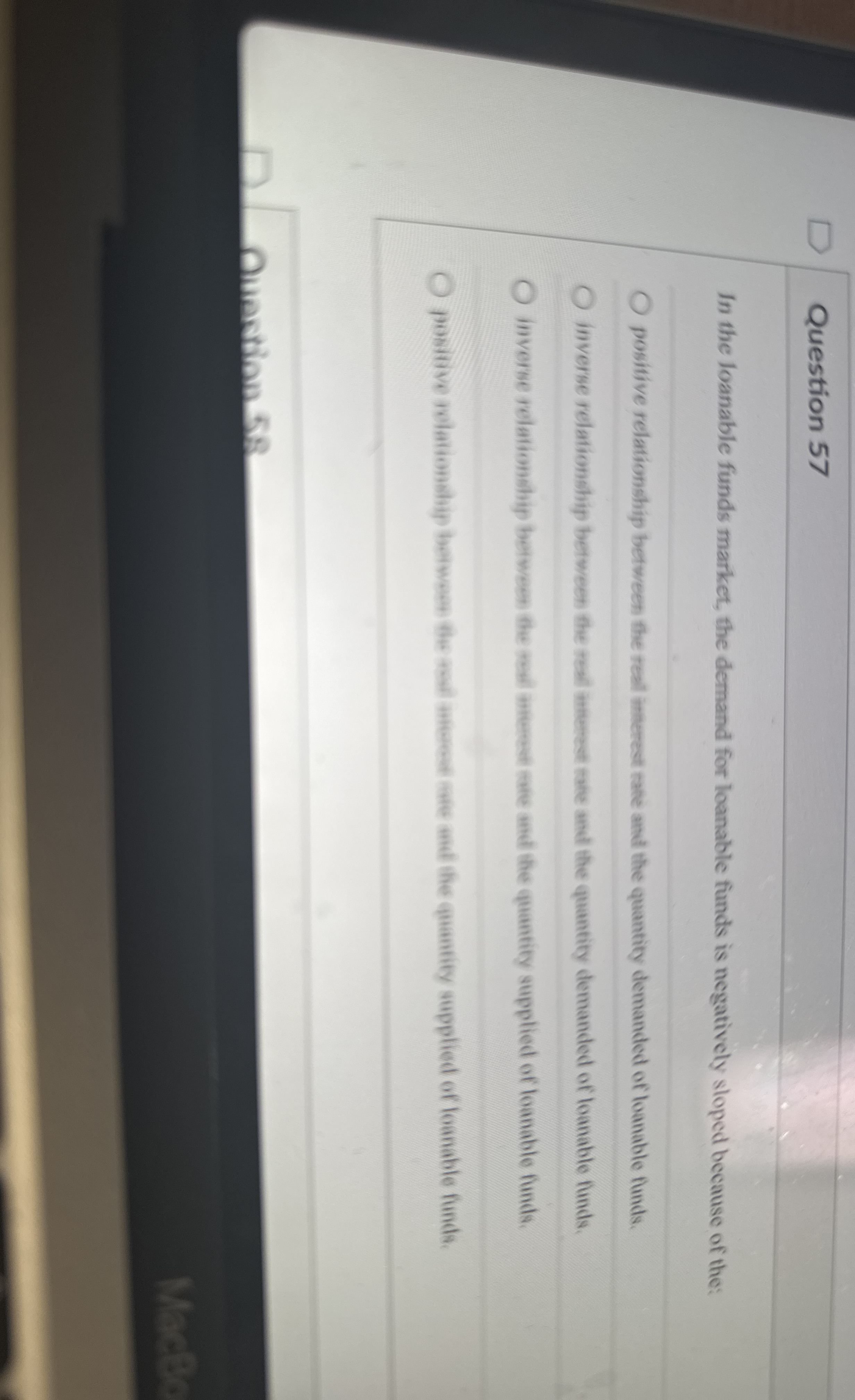 Question 5 7 In the loanable funds market, the