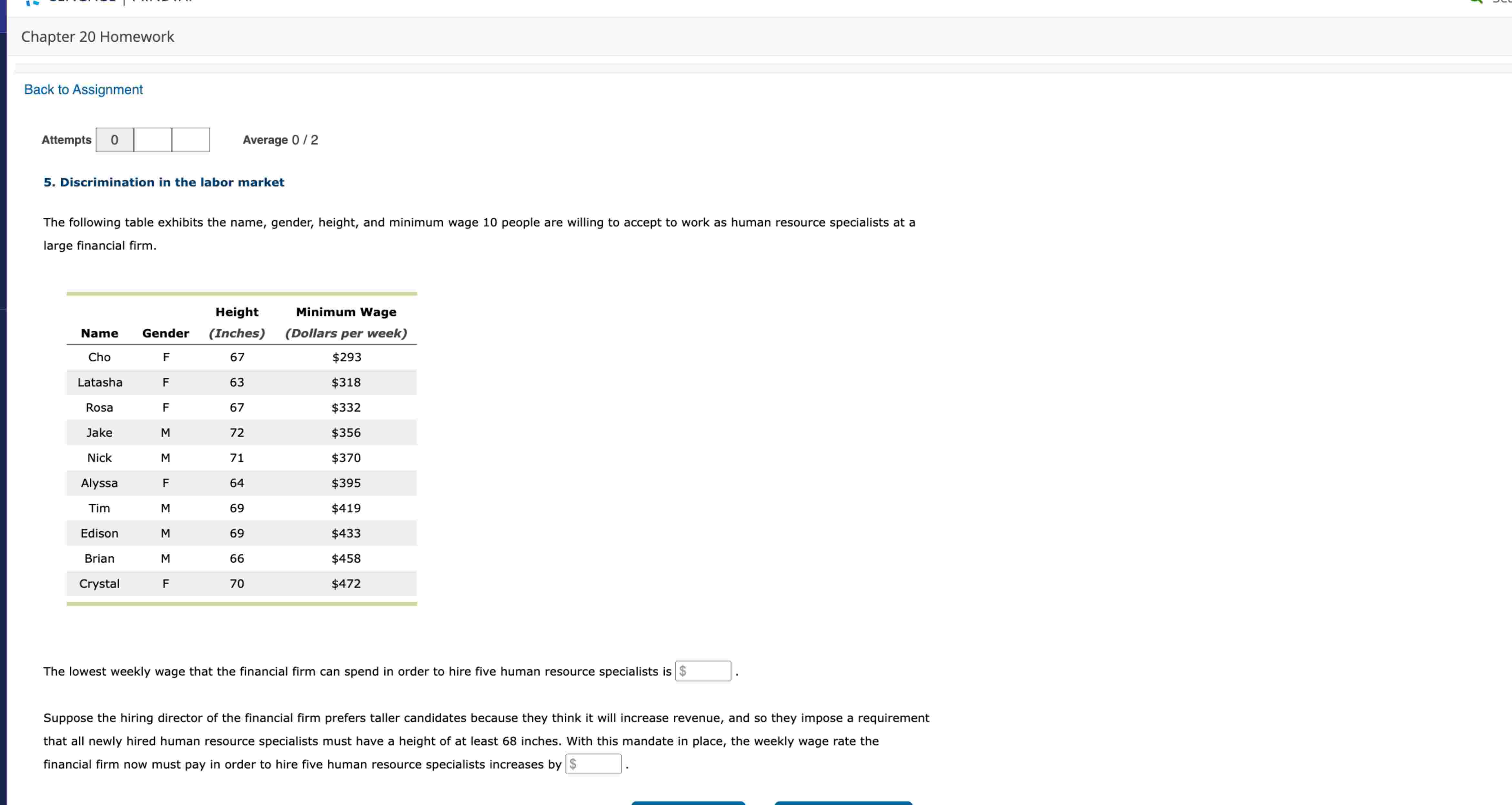 Attempts Average \ ( 0 / 2 \ ) 5 . Discrimination