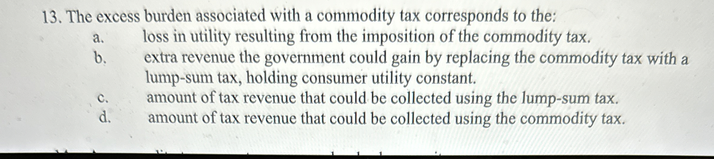 The excess burden associated with a commodity tax