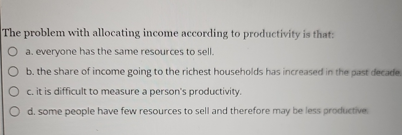The problem with allocating income according to