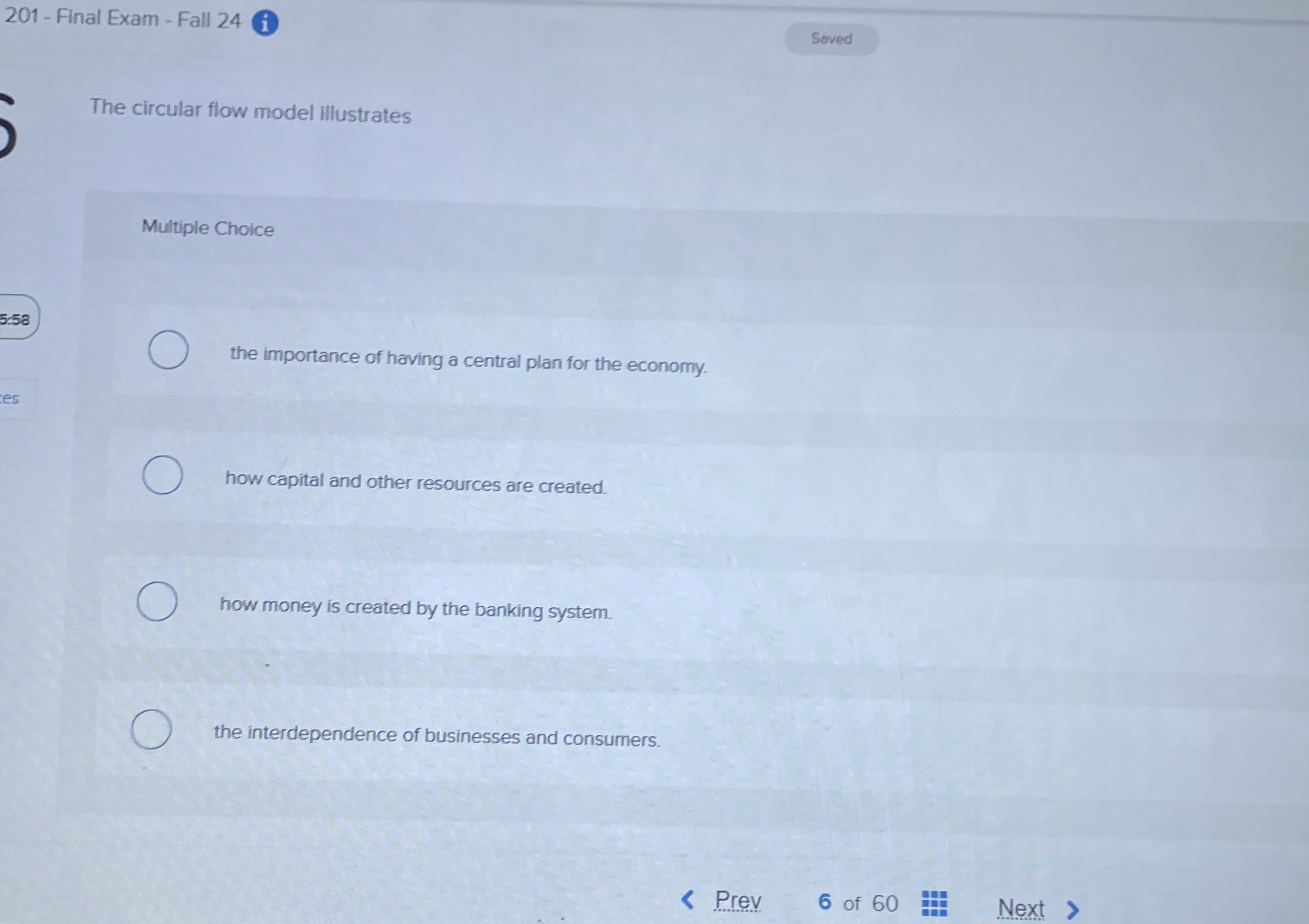 2 0 1 - Final Exam - Fall 2 4 ( i ) The circular