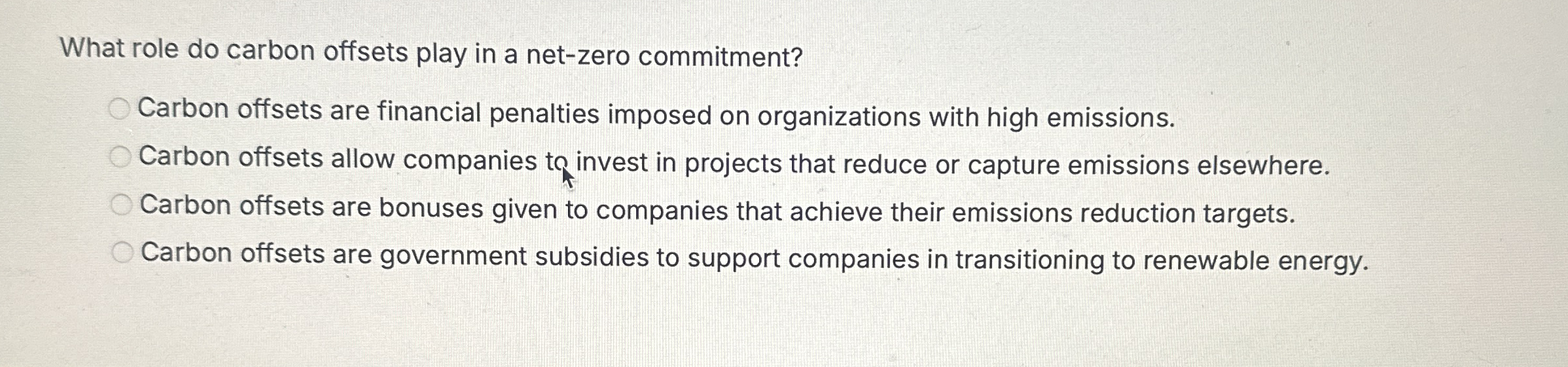 What role do carbon offsets play in a net - zero