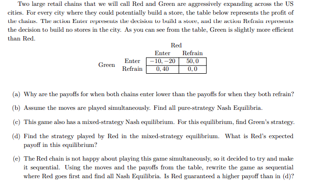P . 1 Two large retail chains that we will call